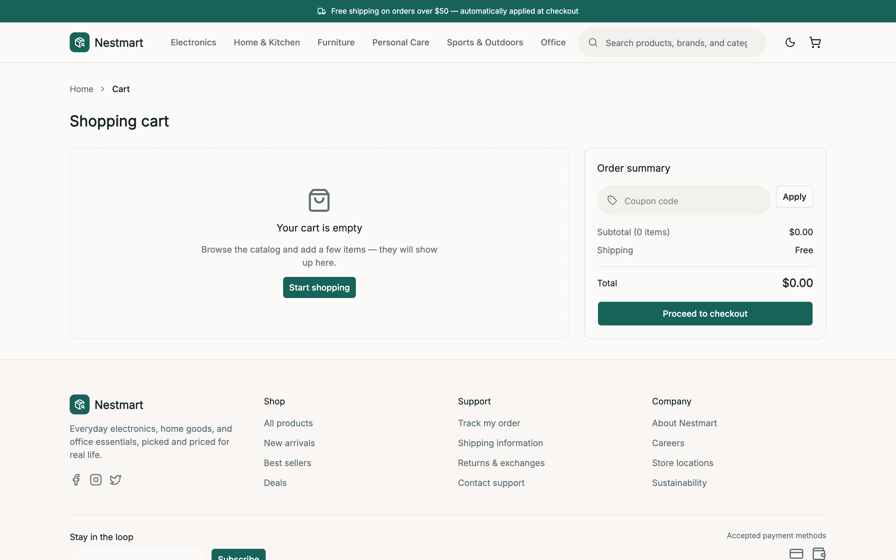 Nestmart web app template preview 2