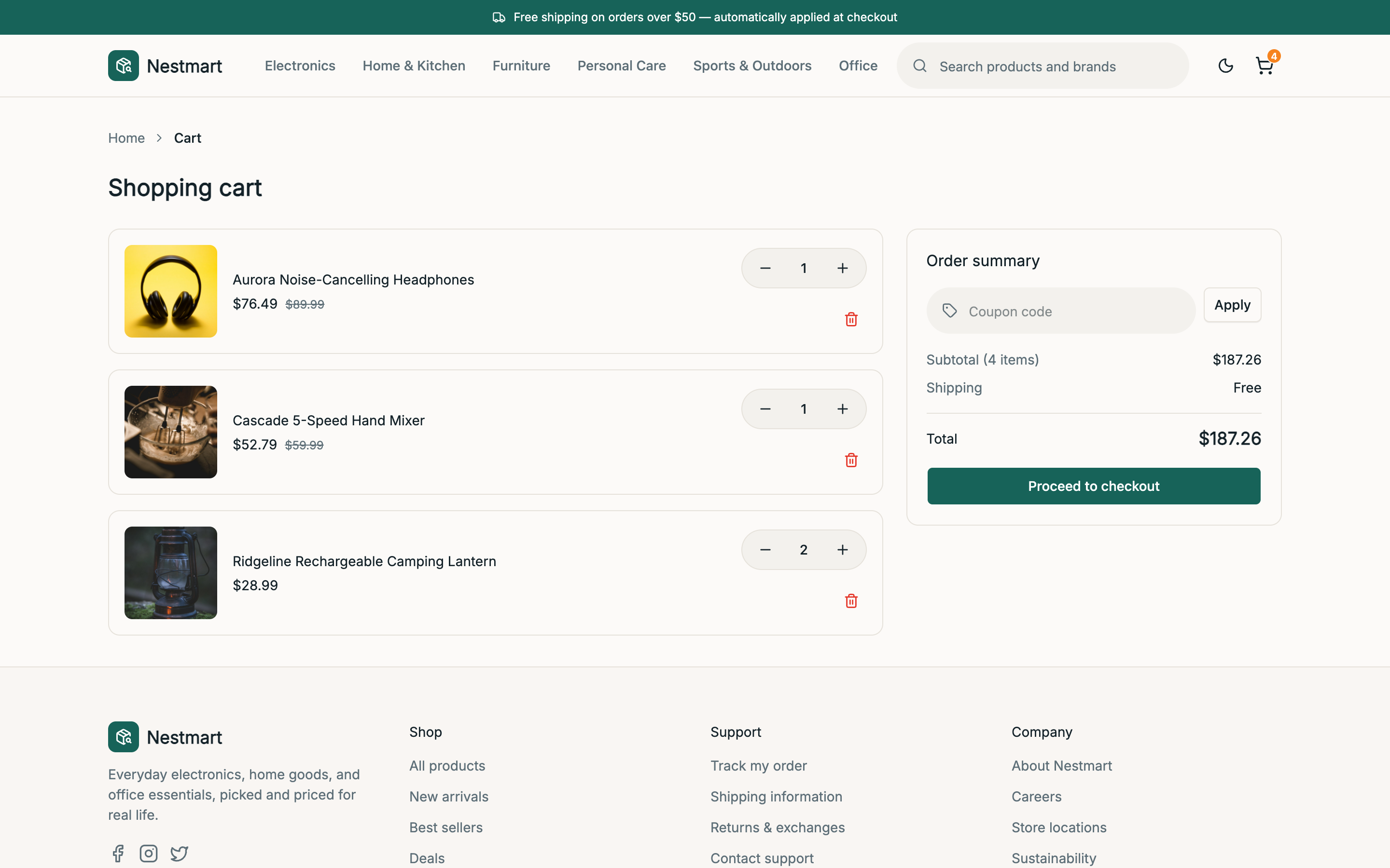 Nestmart web app template preview 2