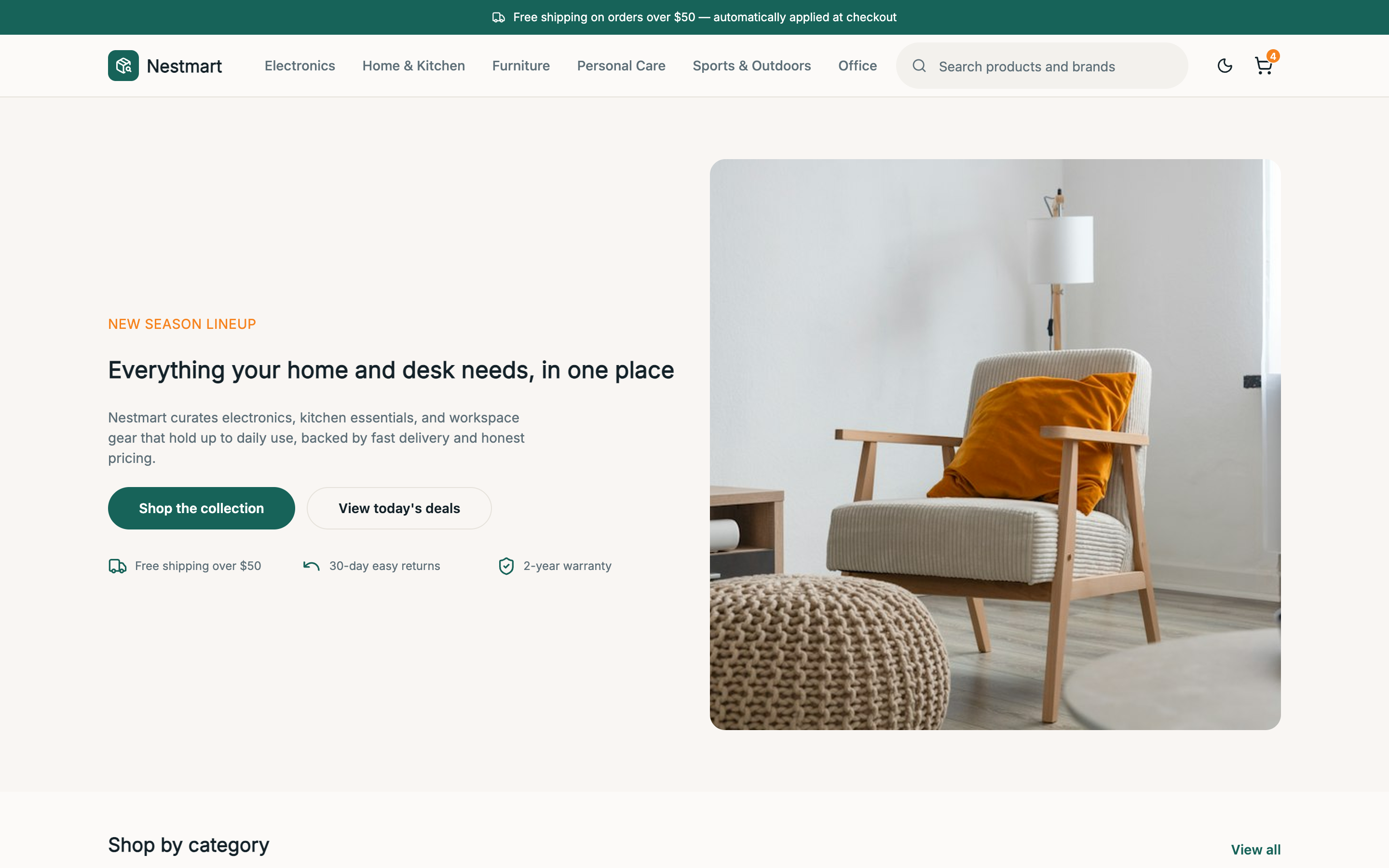 Nestmart web app template preview