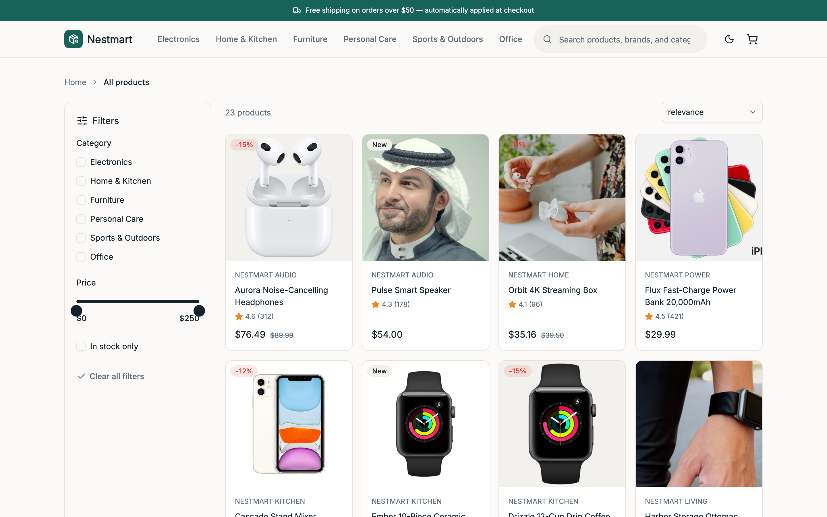 Nestmart web app template preview 3