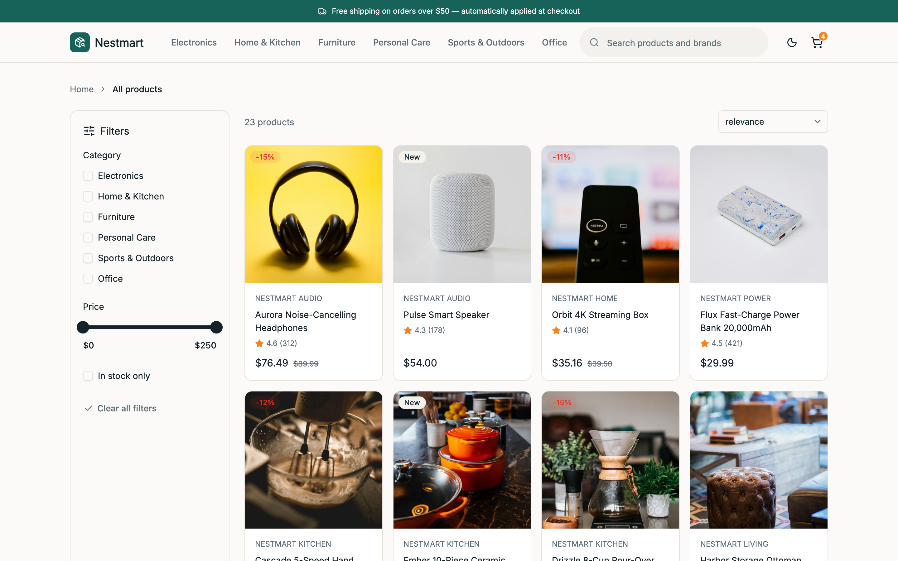 Nestmart web app template preview 3