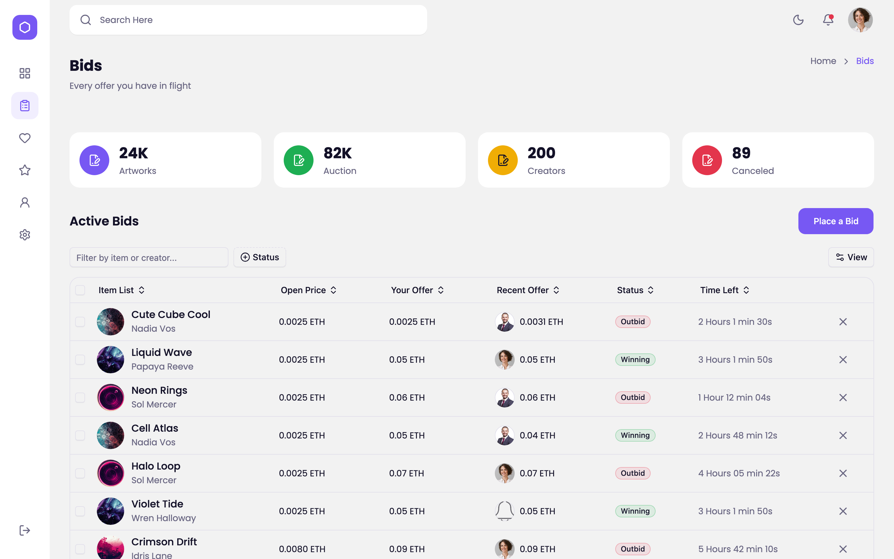 NFT Marketplace web app template preview 2