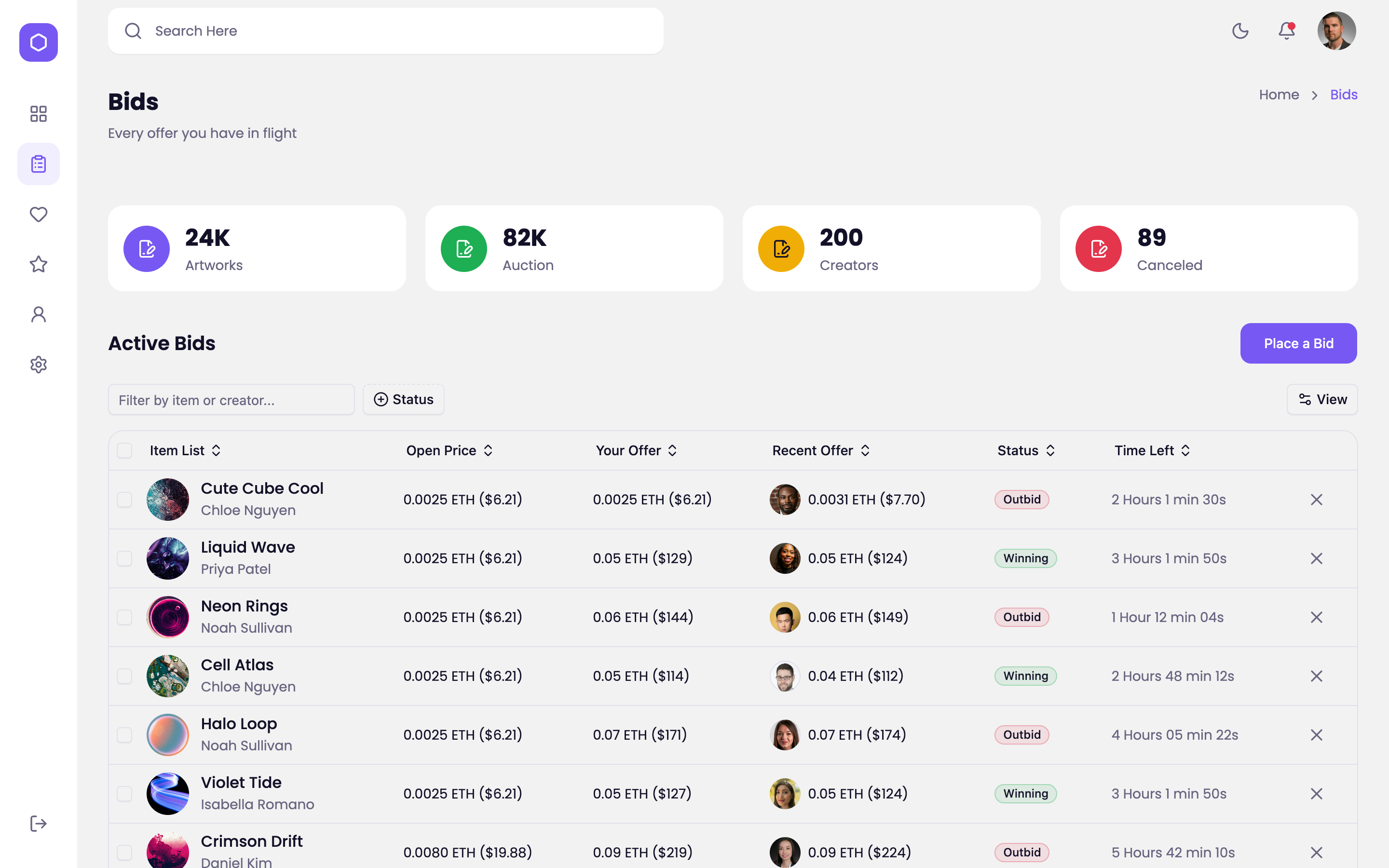 NFT Marketplace web app template preview 2