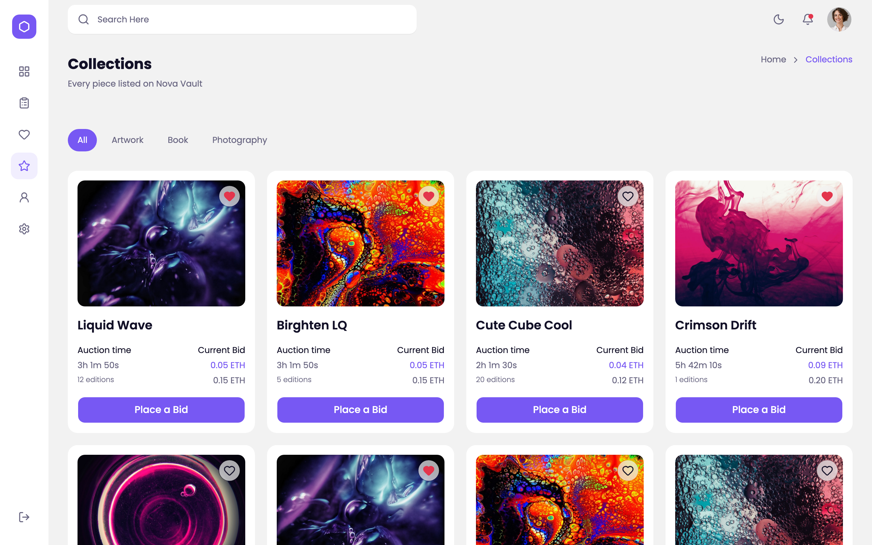 NFT Marketplace web app template preview 3