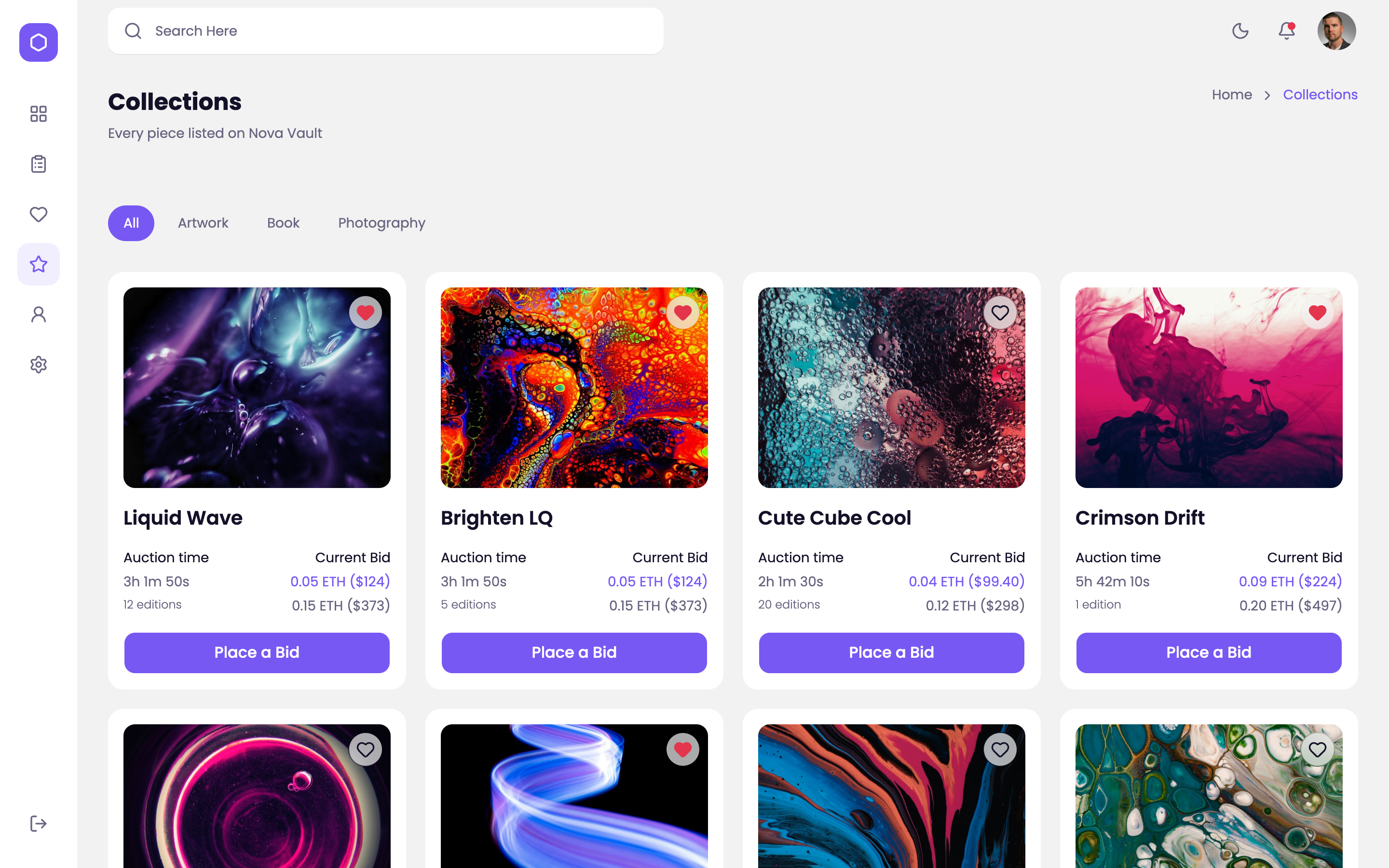 NFT Marketplace web app template preview 3