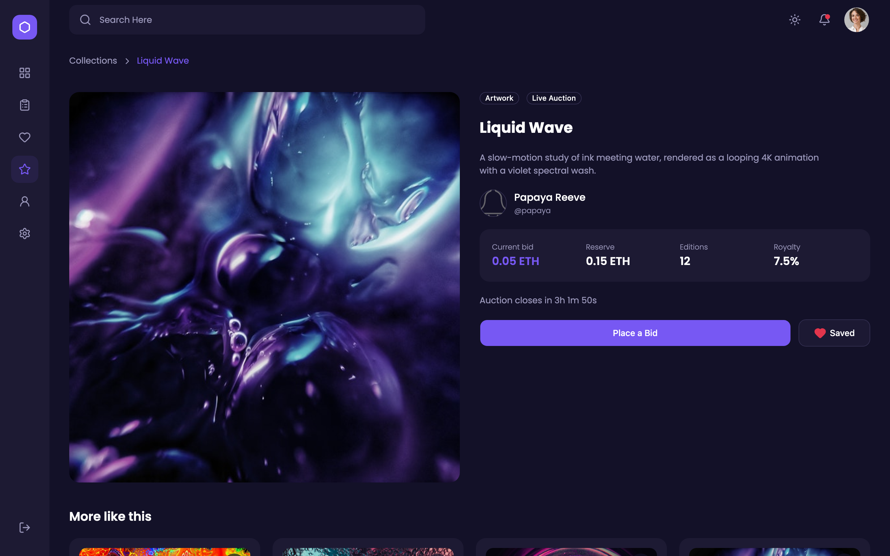 NFT Marketplace web app template preview 6