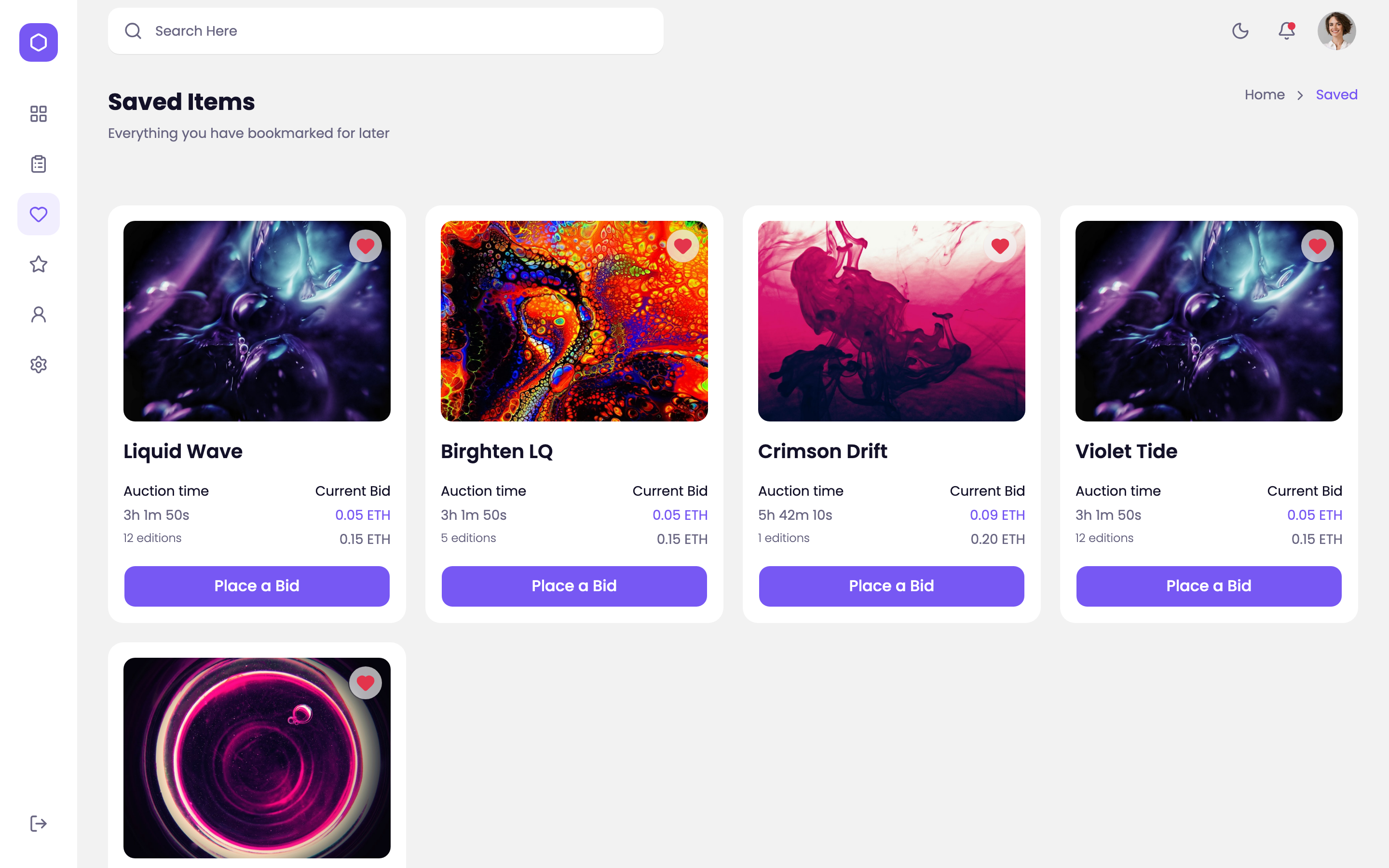 NFT Marketplace web app template preview 4