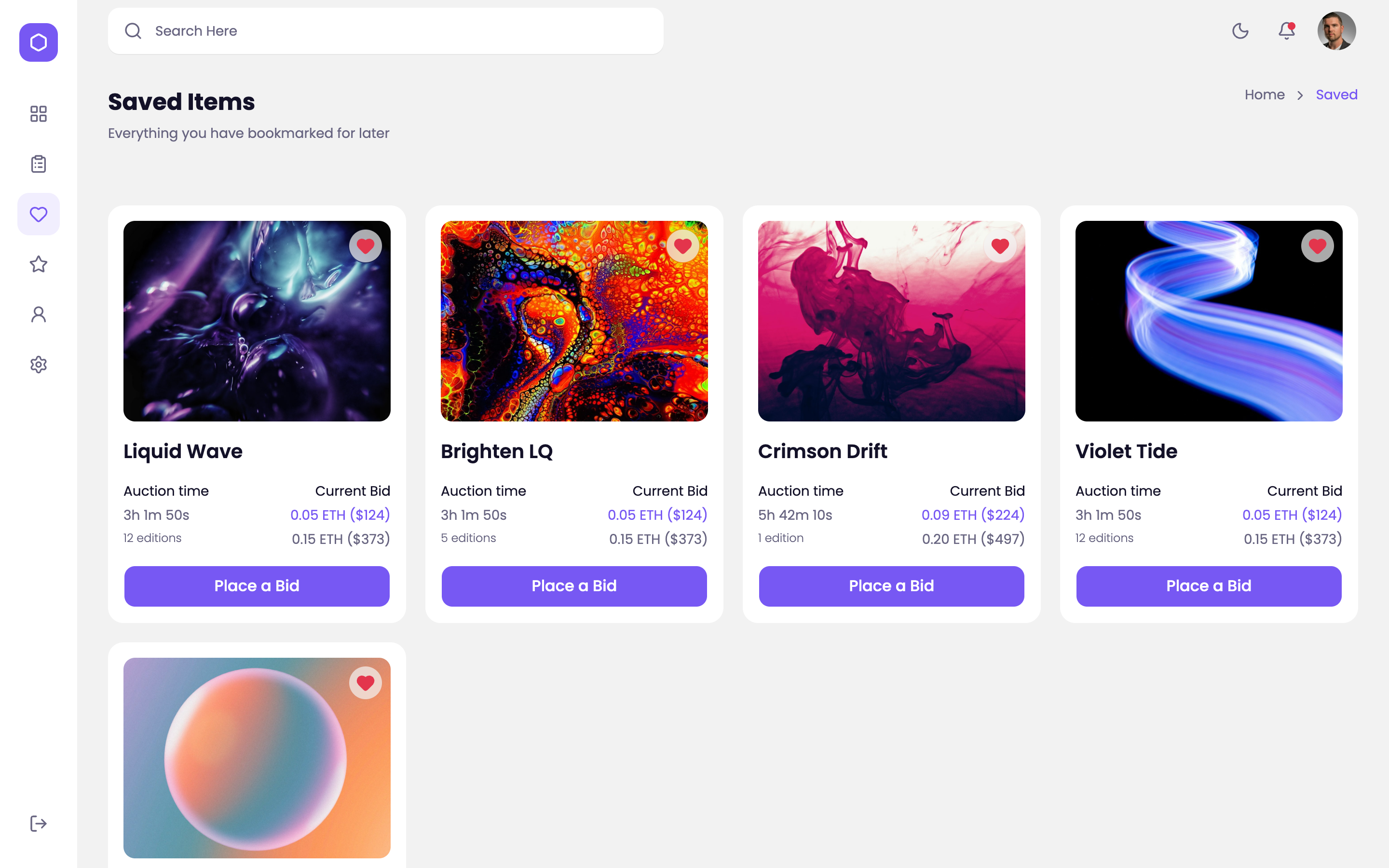 NFT Marketplace web app template preview 4