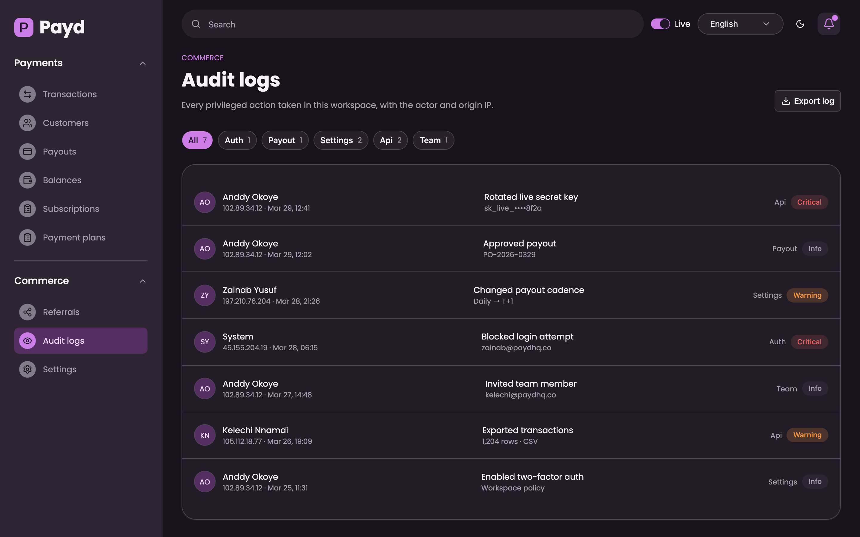 Payd web app template preview 4