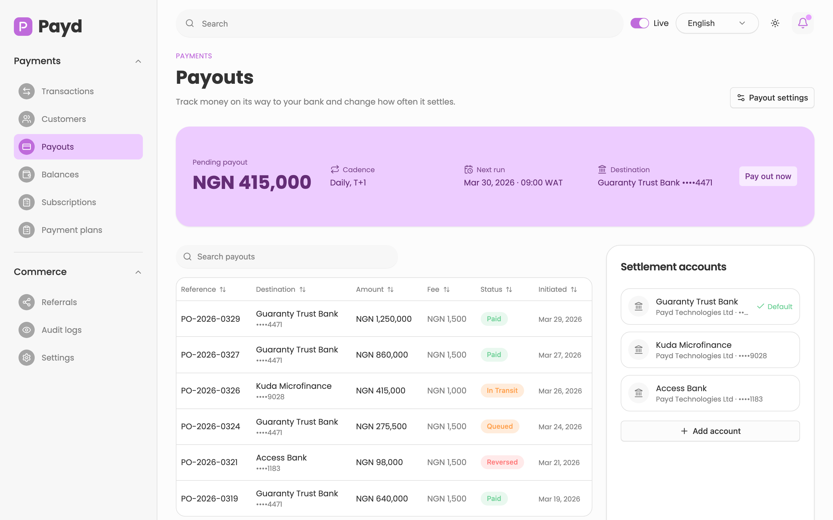 Payd web app template preview 2
