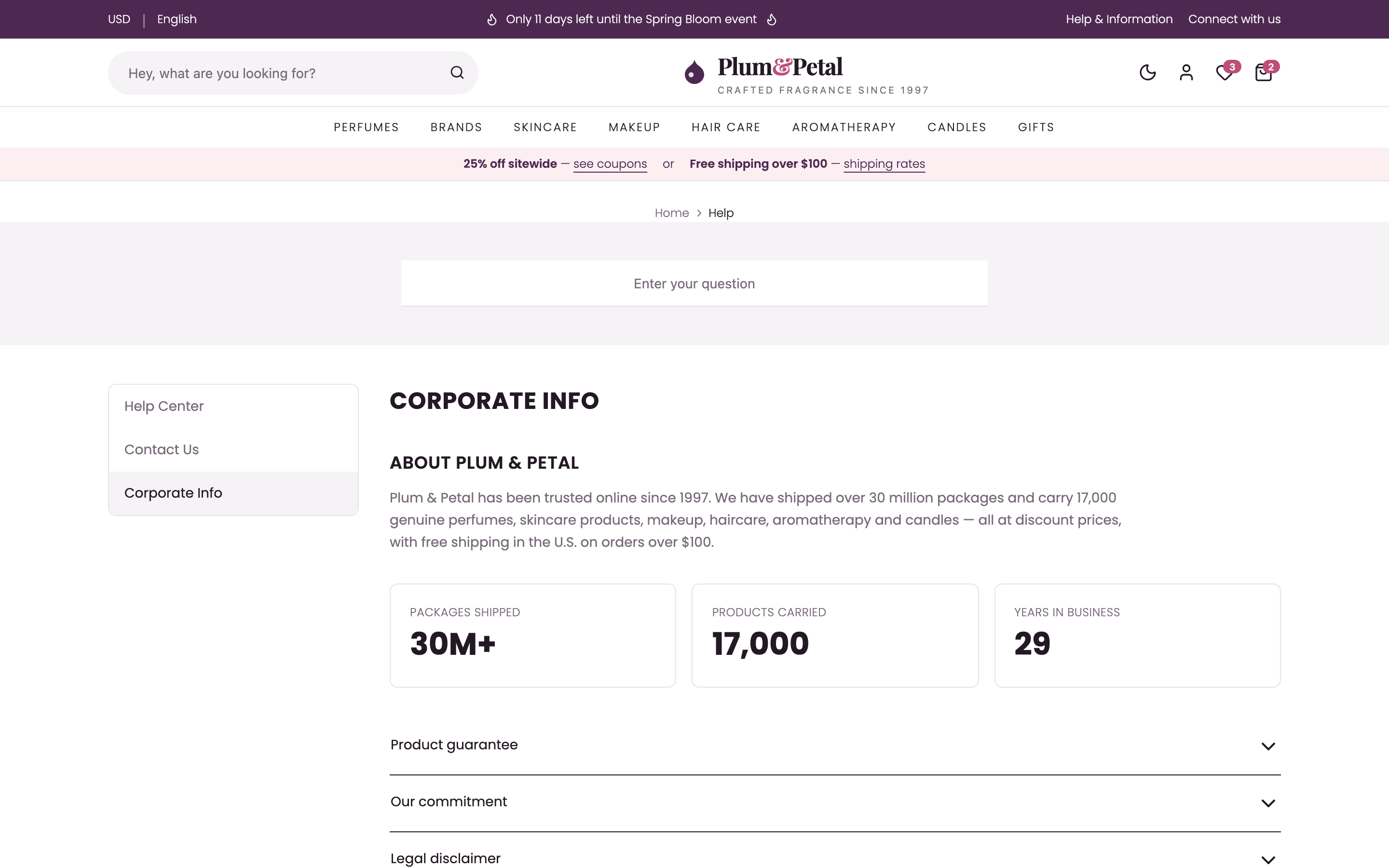 Plum & Petal Fragrance Store web app template preview 3