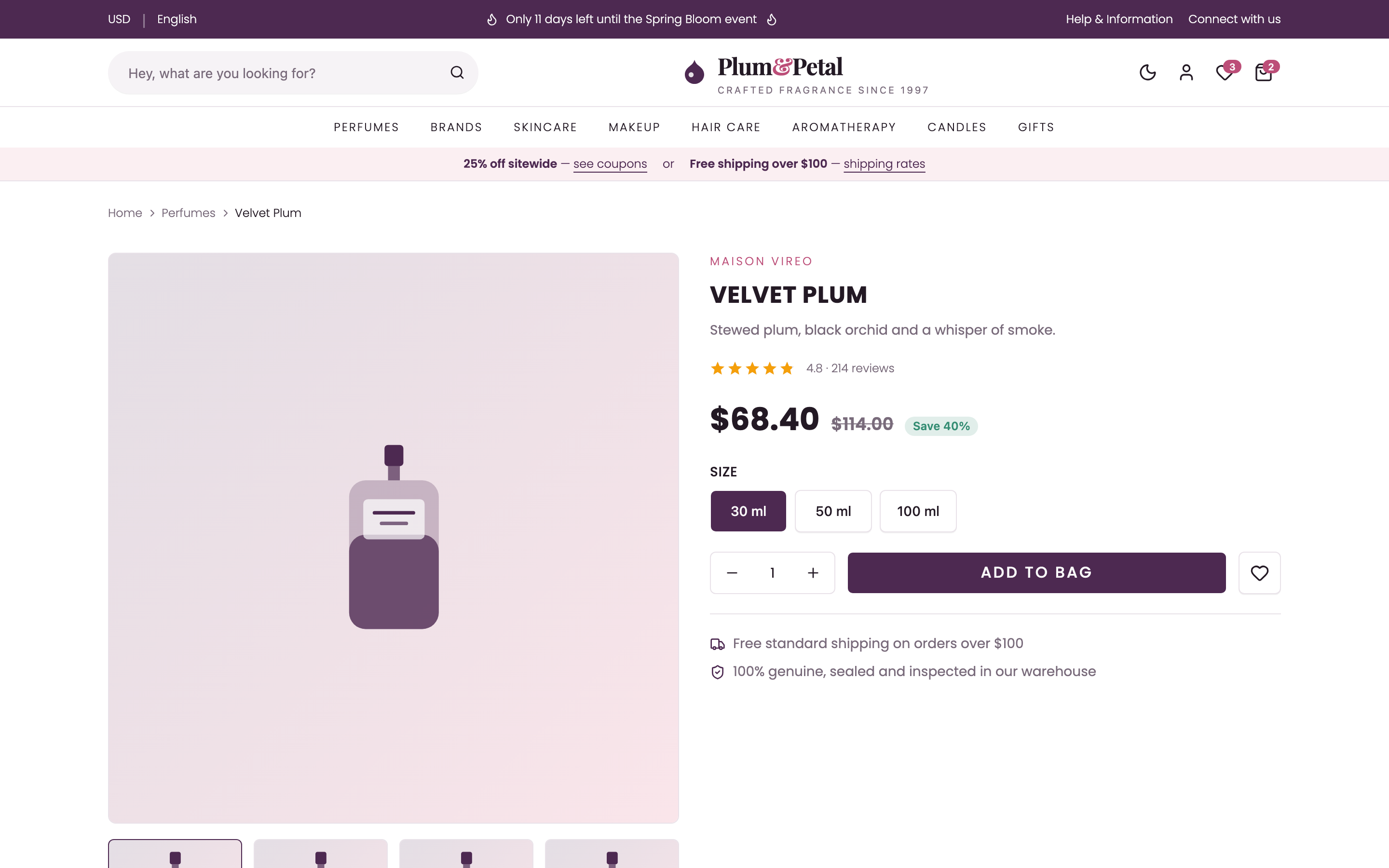 Plum & Petal Fragrance Store web app template preview 4