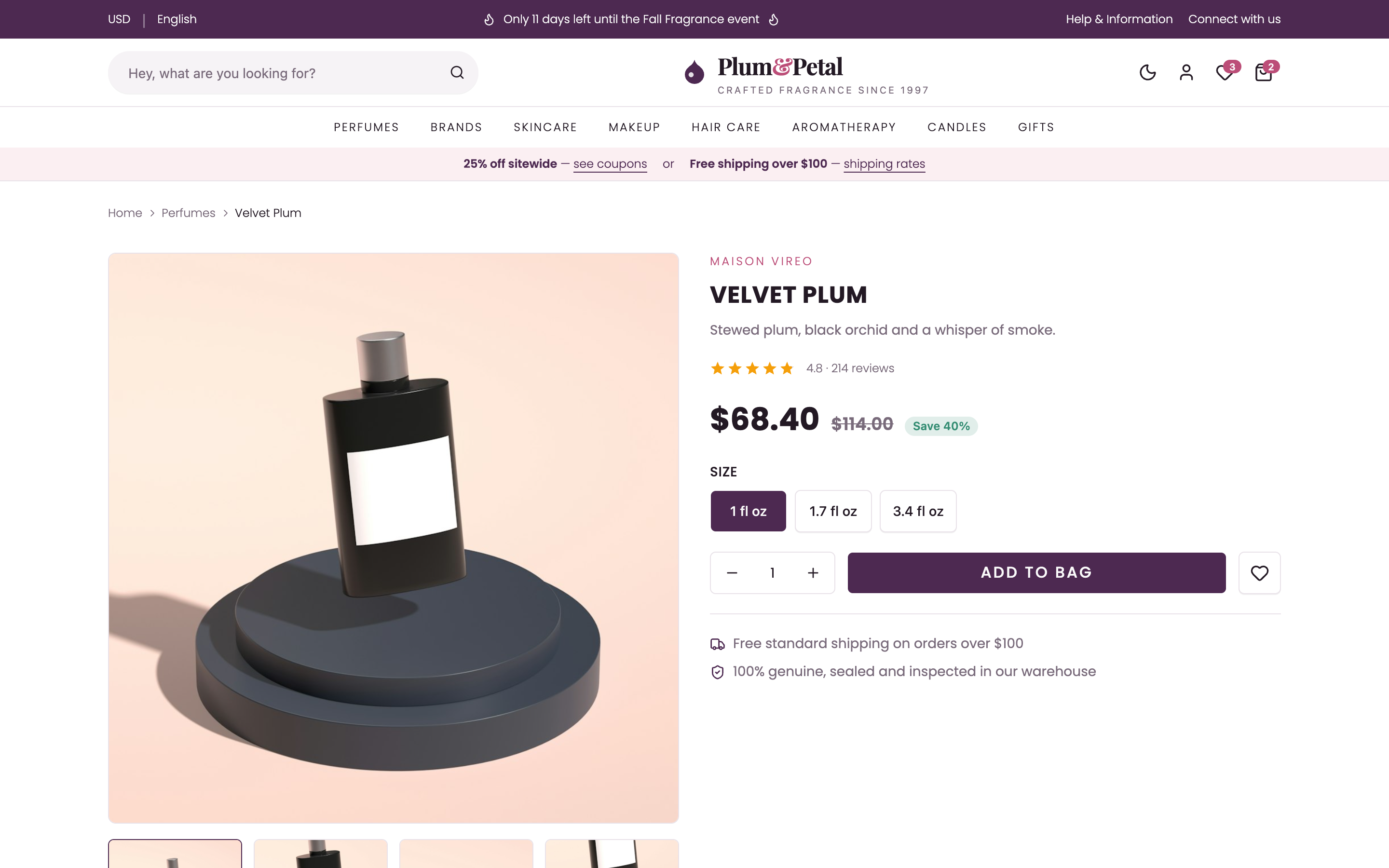 Plum & Petal Fragrance Store web app template preview 4