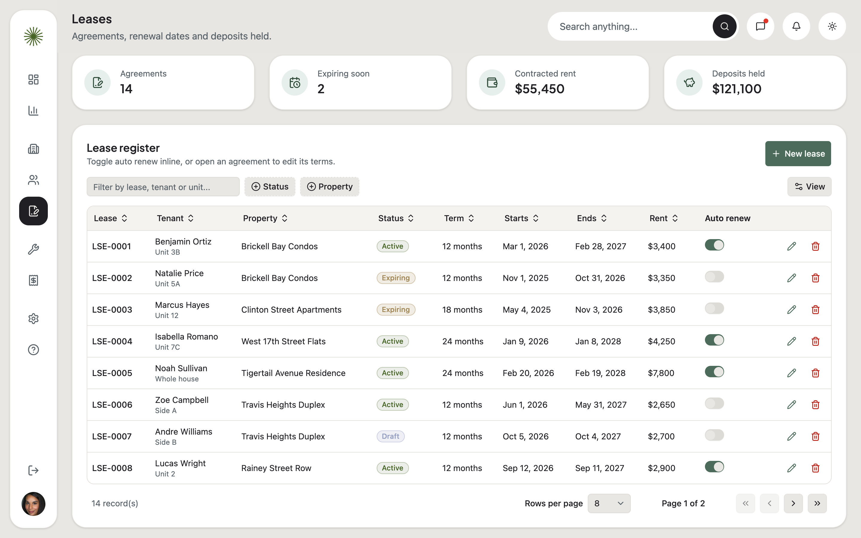Propora Property Management web app template preview 2