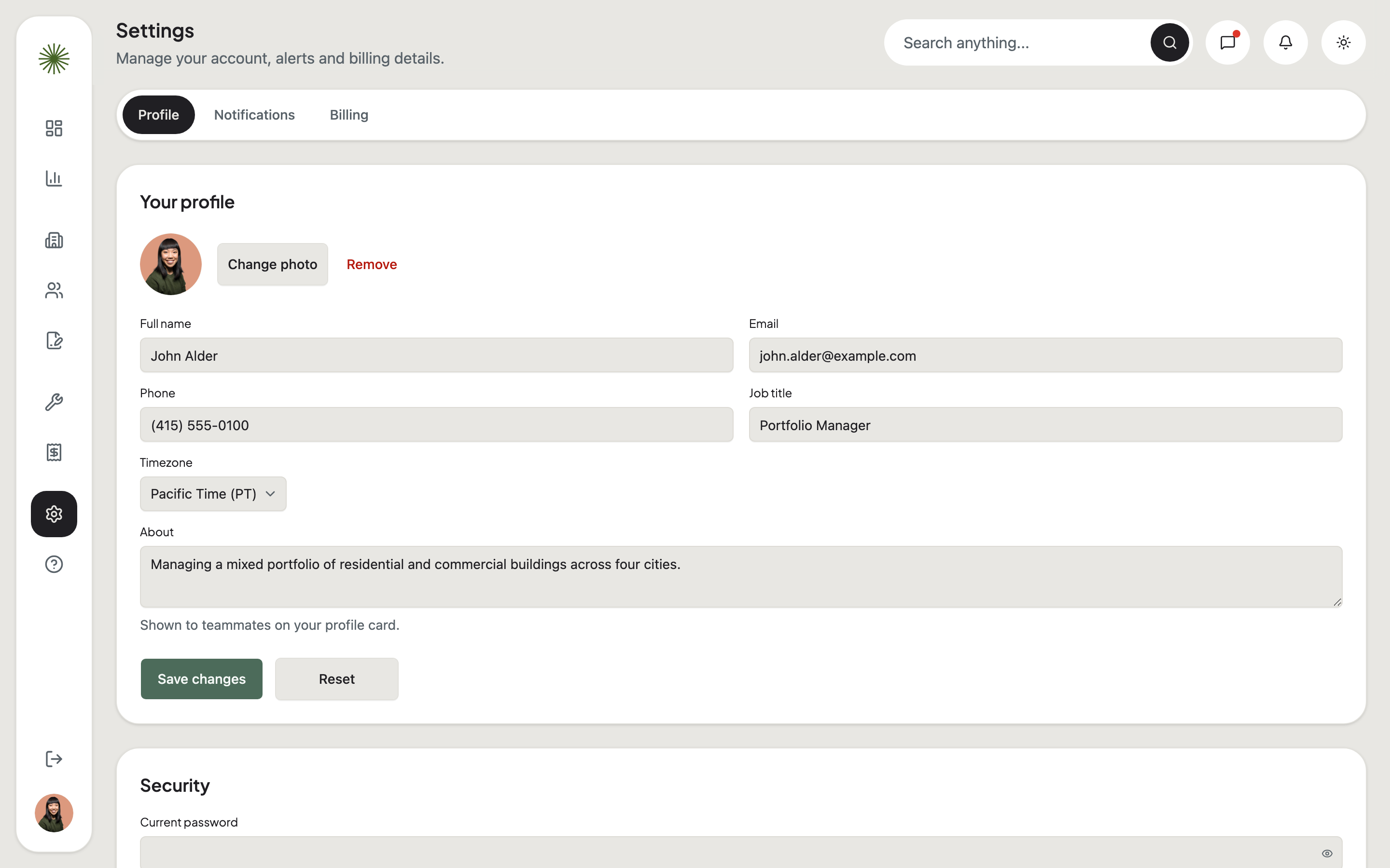 Propora Property Management web app template preview 4