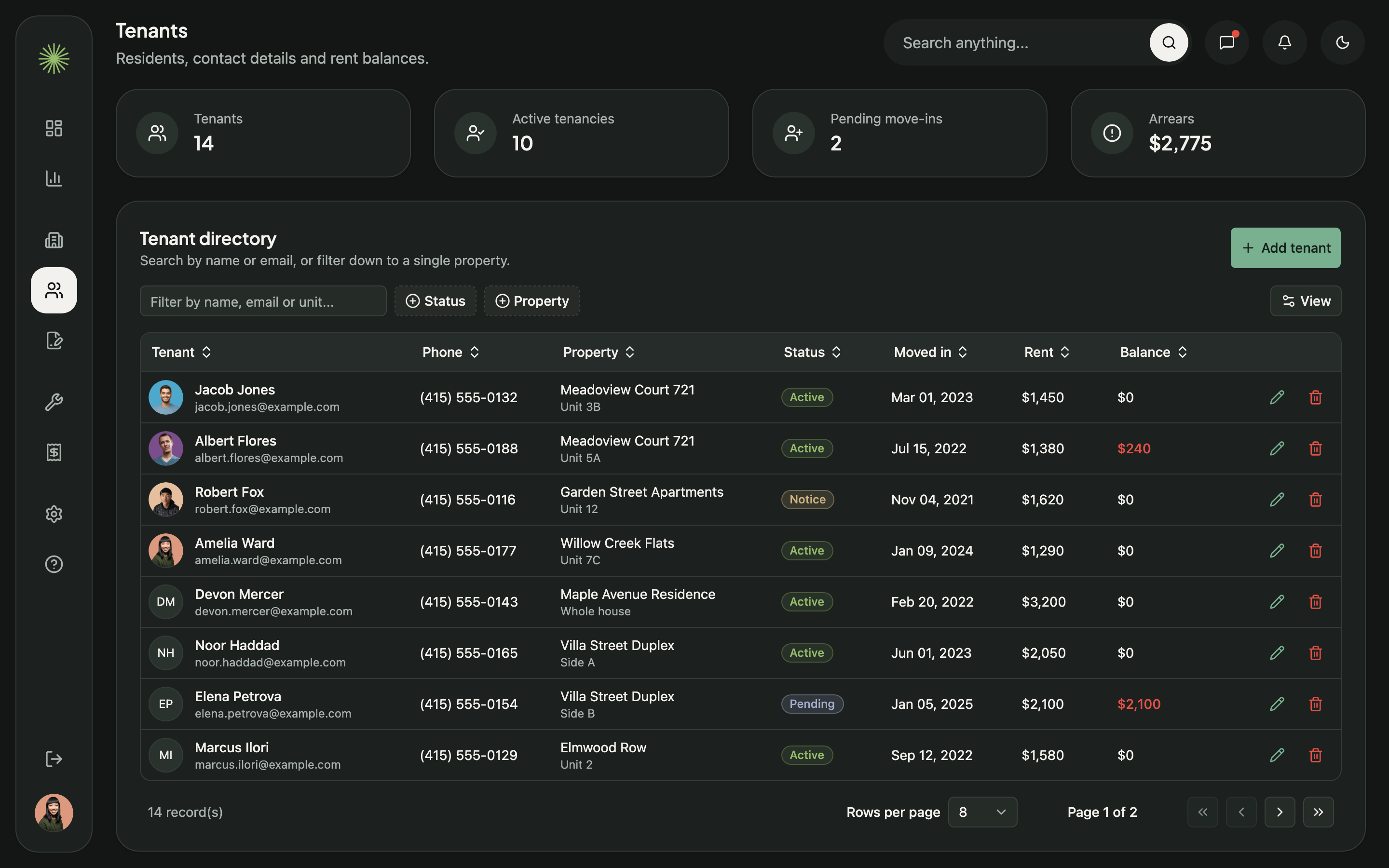 Propora Property Management web app template preview 7