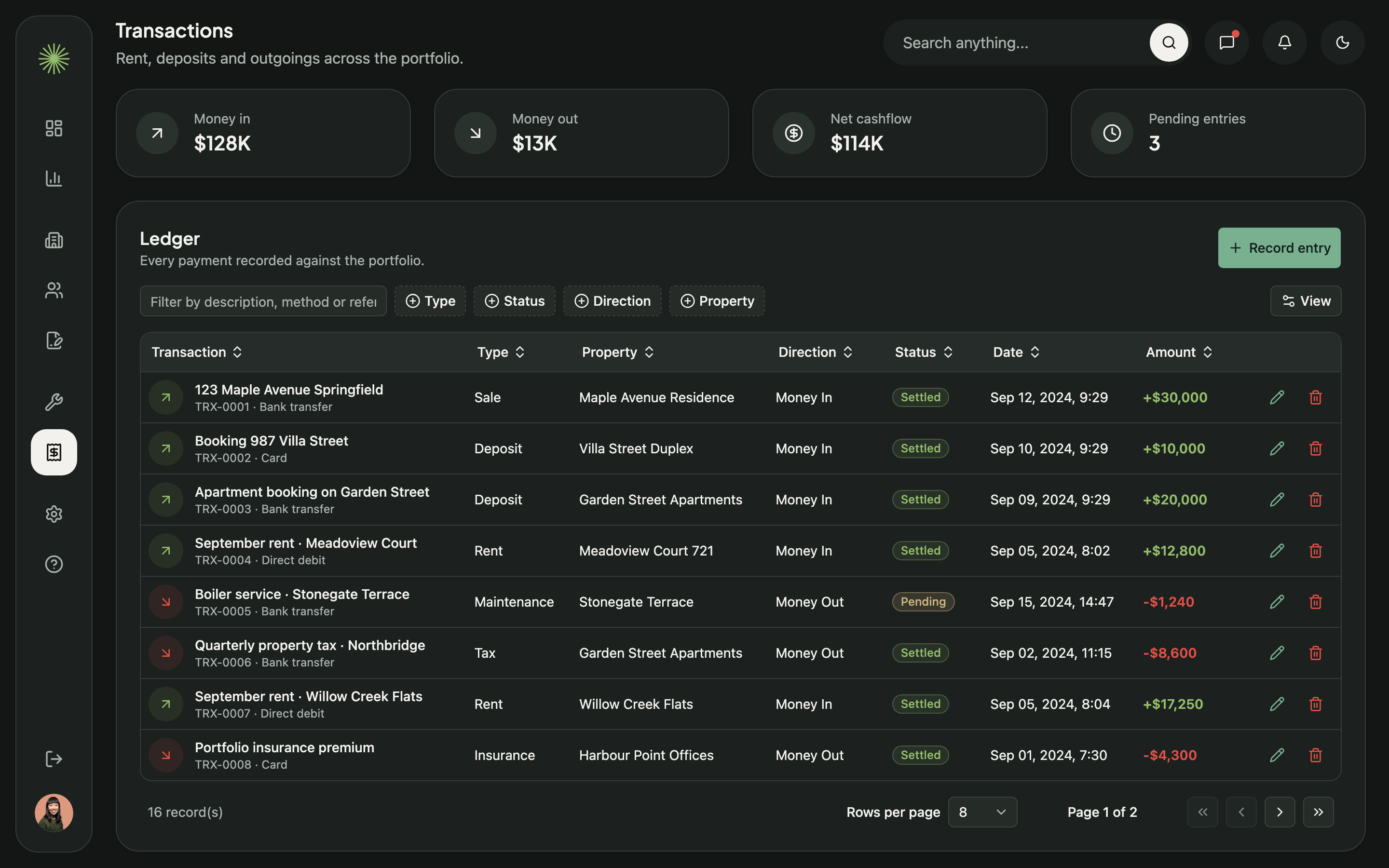 Propora Property Management web app template preview 8