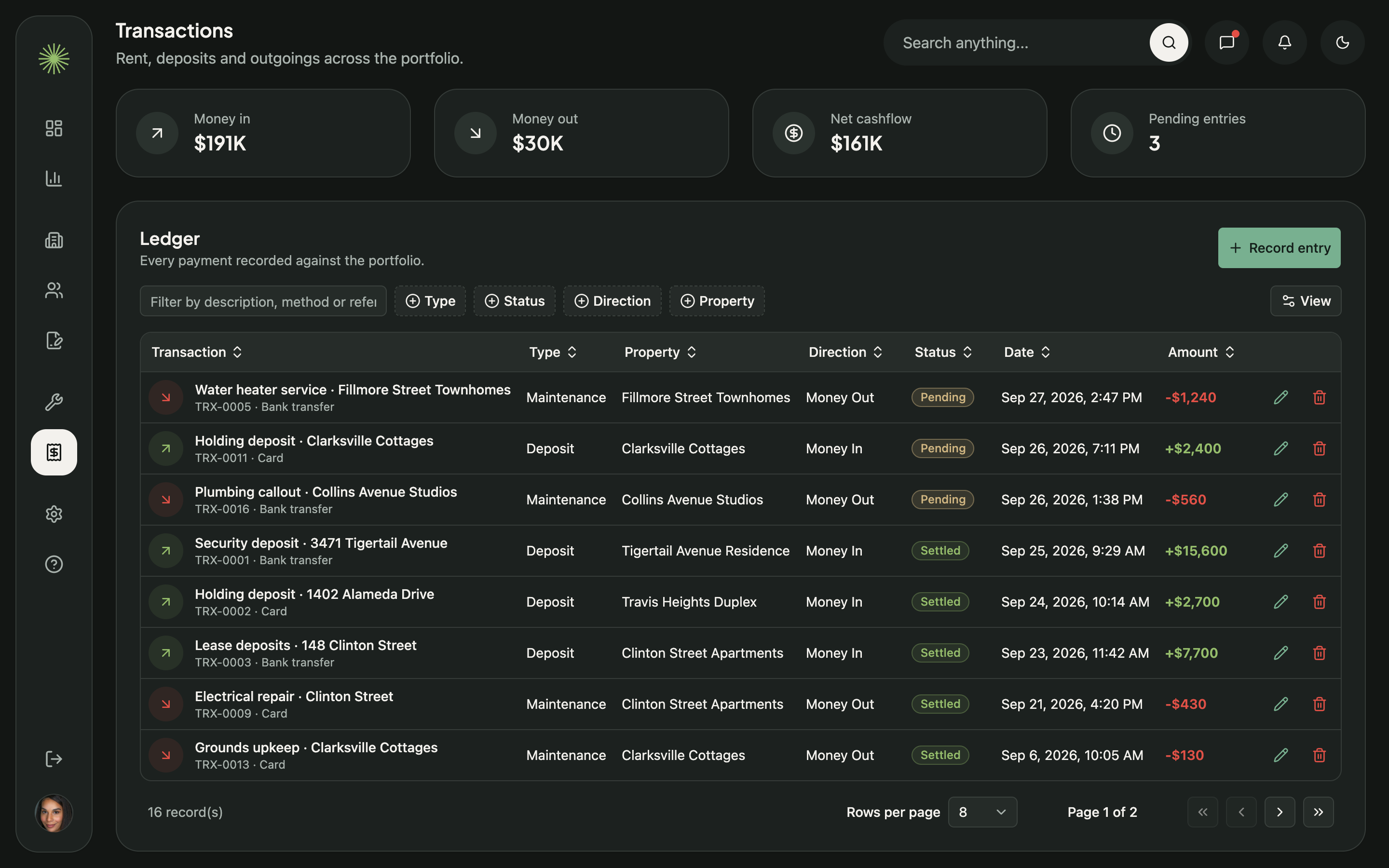 Propora Property Management web app template preview 8