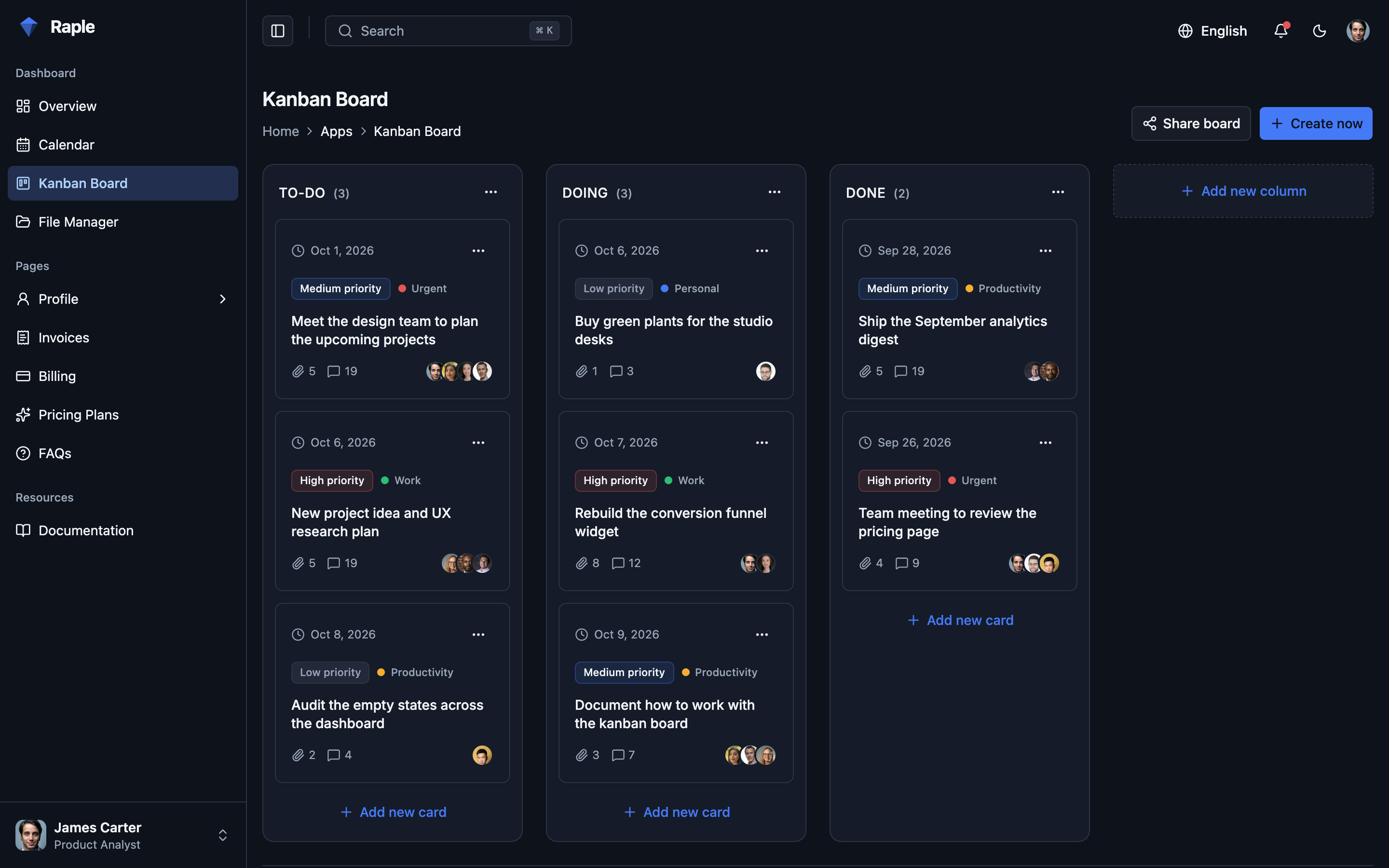 Raple Analytics Suite web app template preview 7