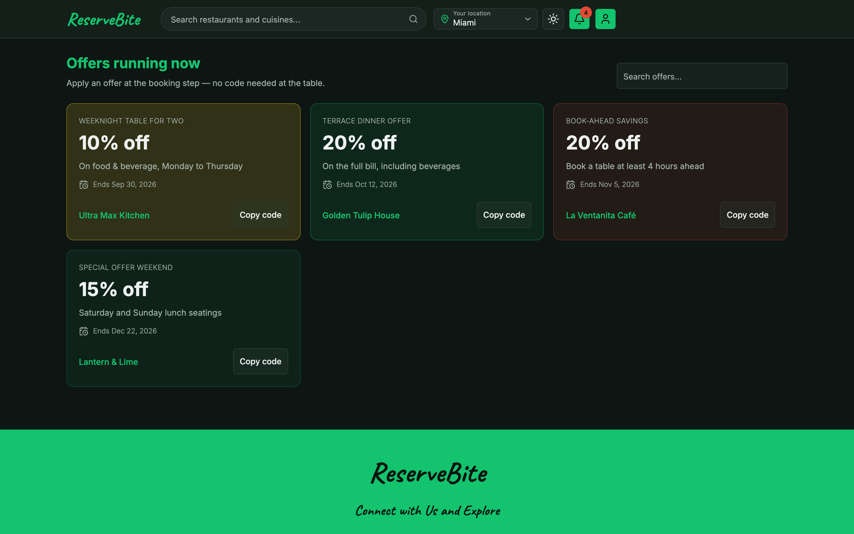 ReserveBite web app template preview 4