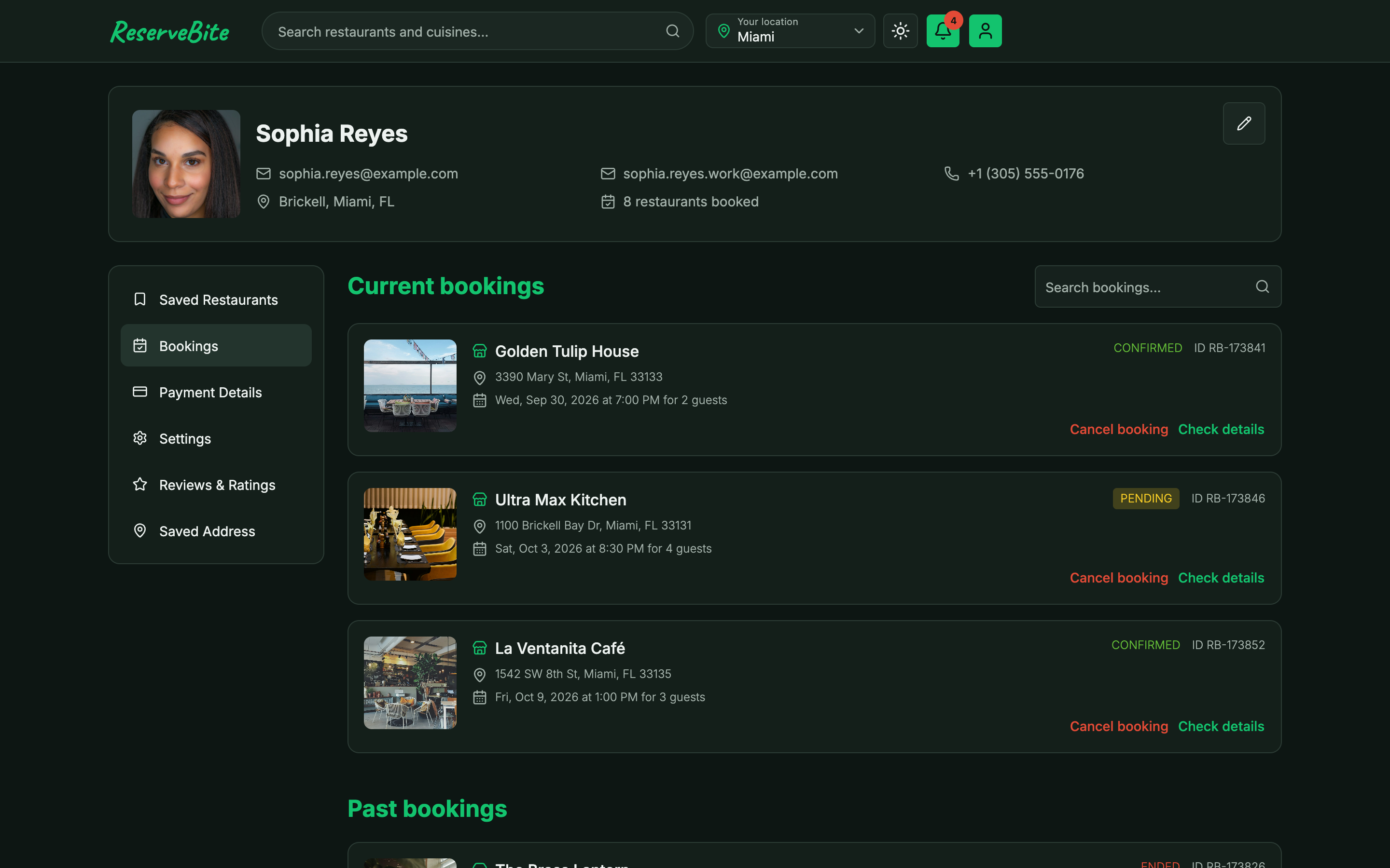 ReserveBite web app template preview 5