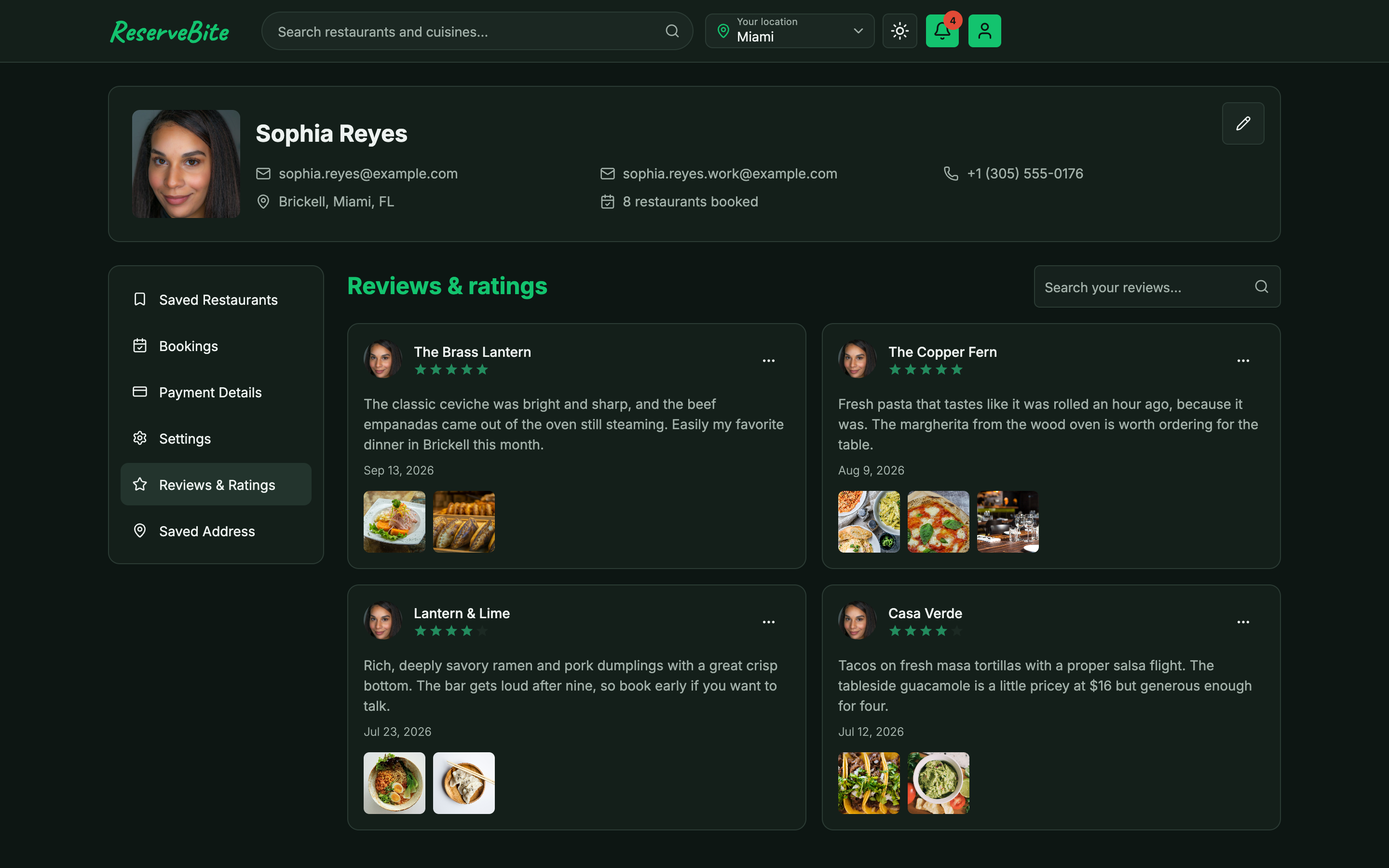 ReserveBite web app template preview 6