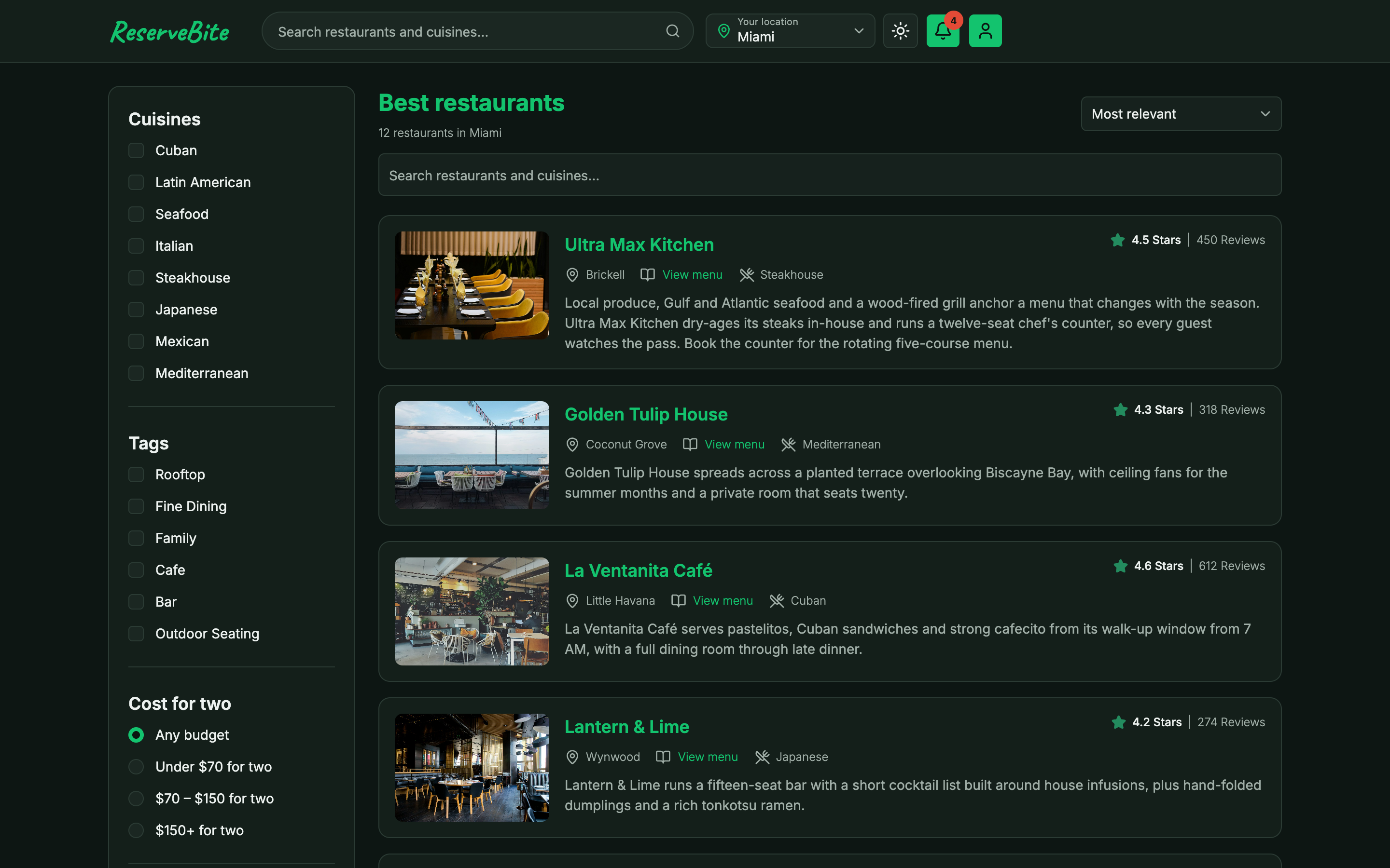 ReserveBite web app template preview 7