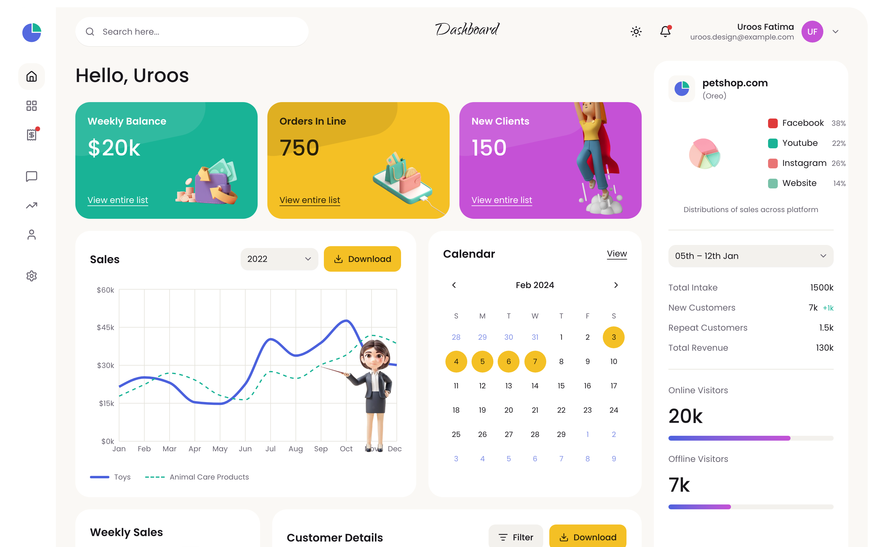 Sales web app template preview