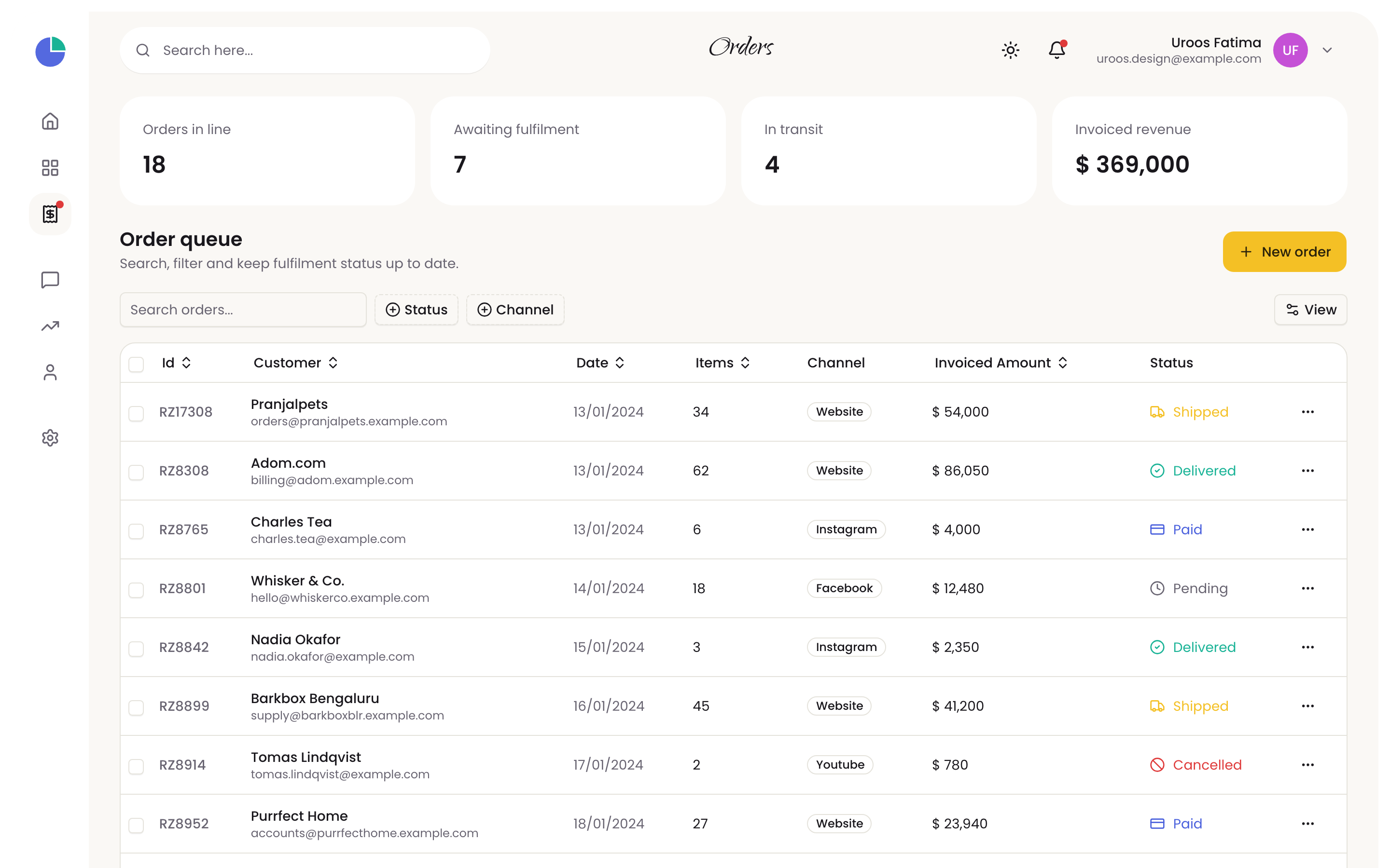 Sales web app template preview 2