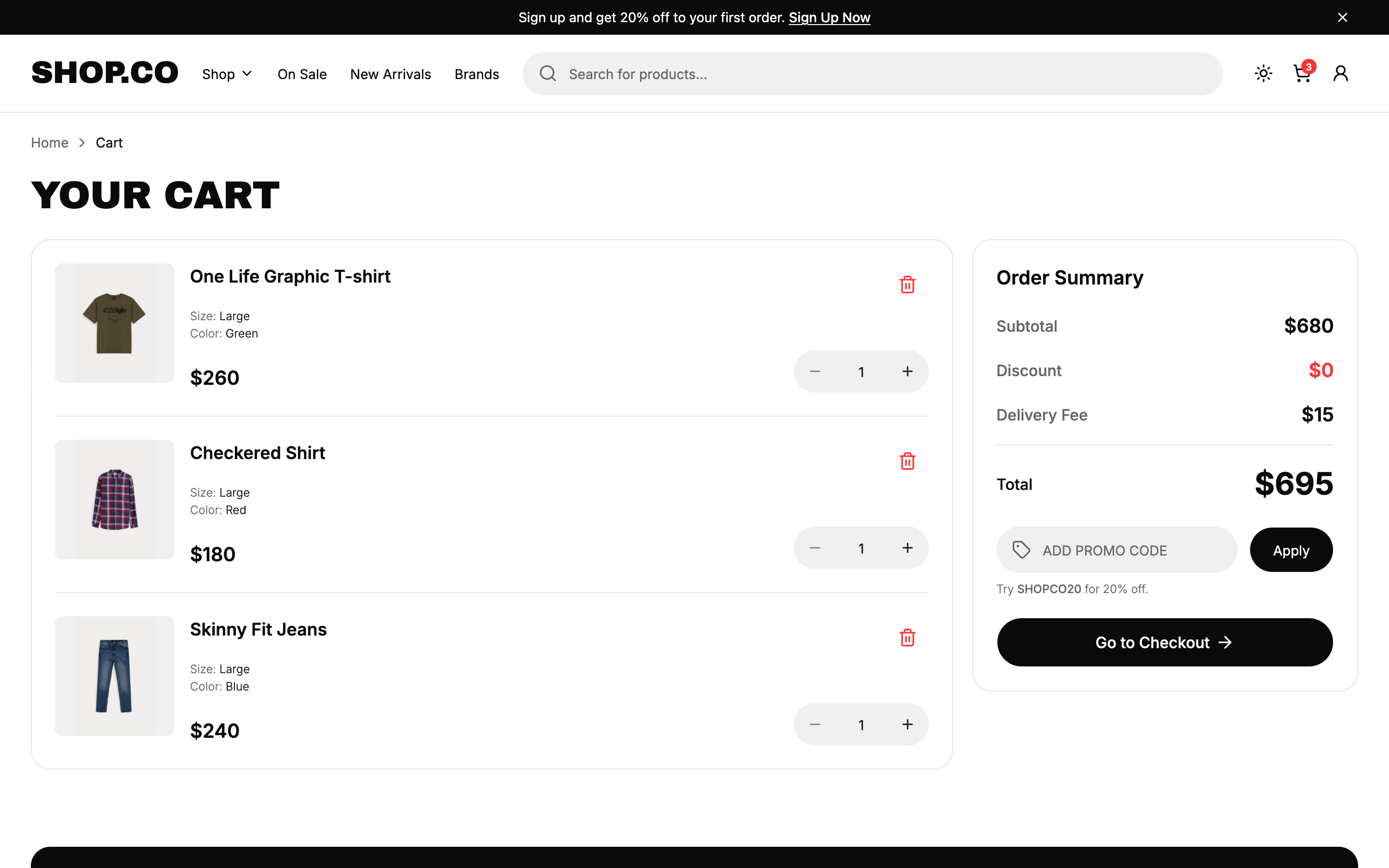 SHOP.CO web app template preview 2