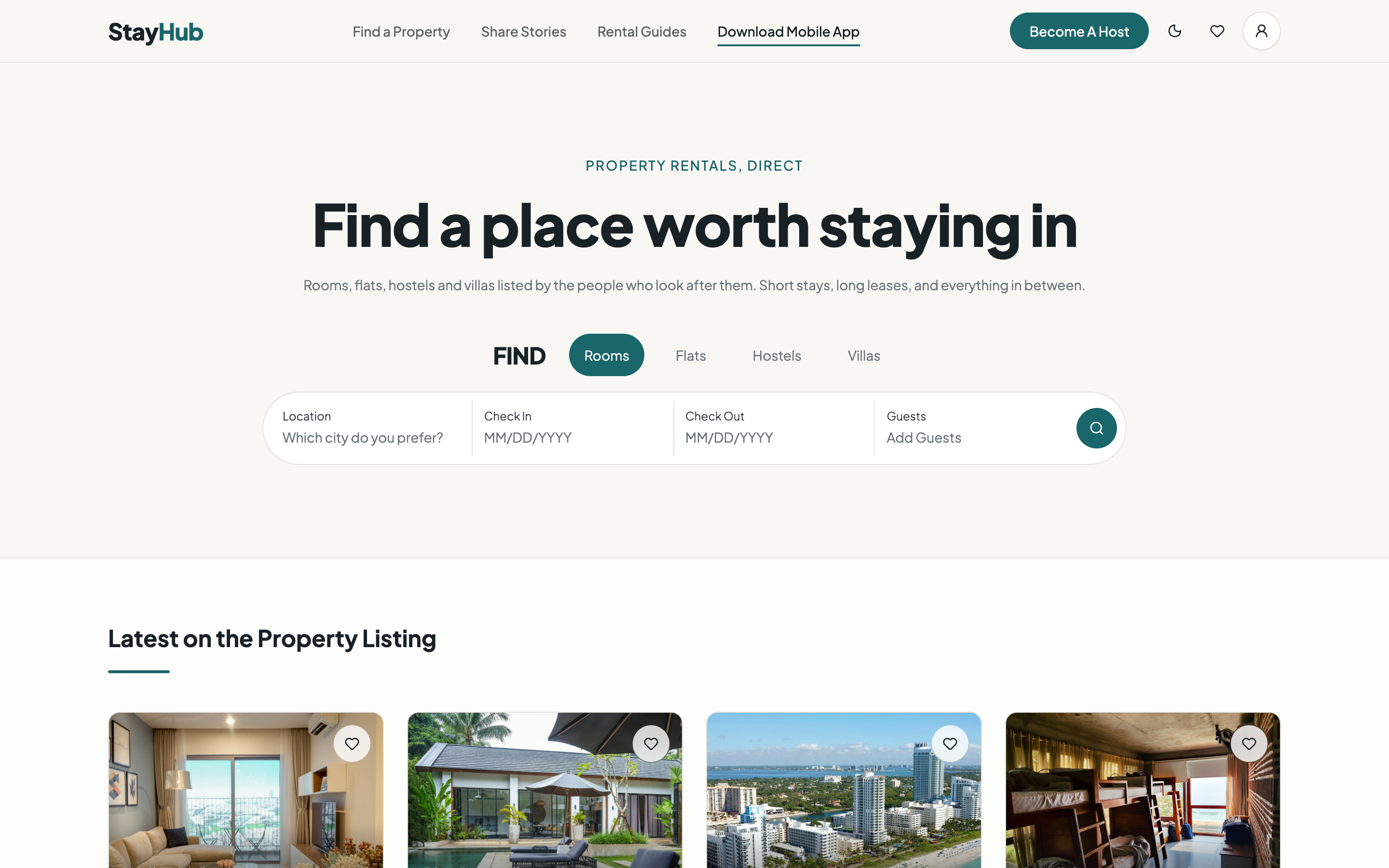 StayHub web app template preview