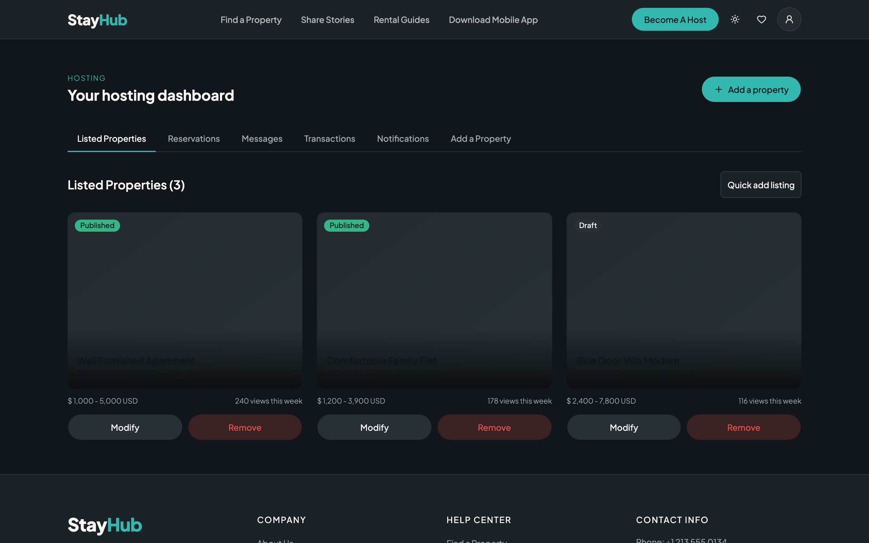 StayHub web app template preview 6