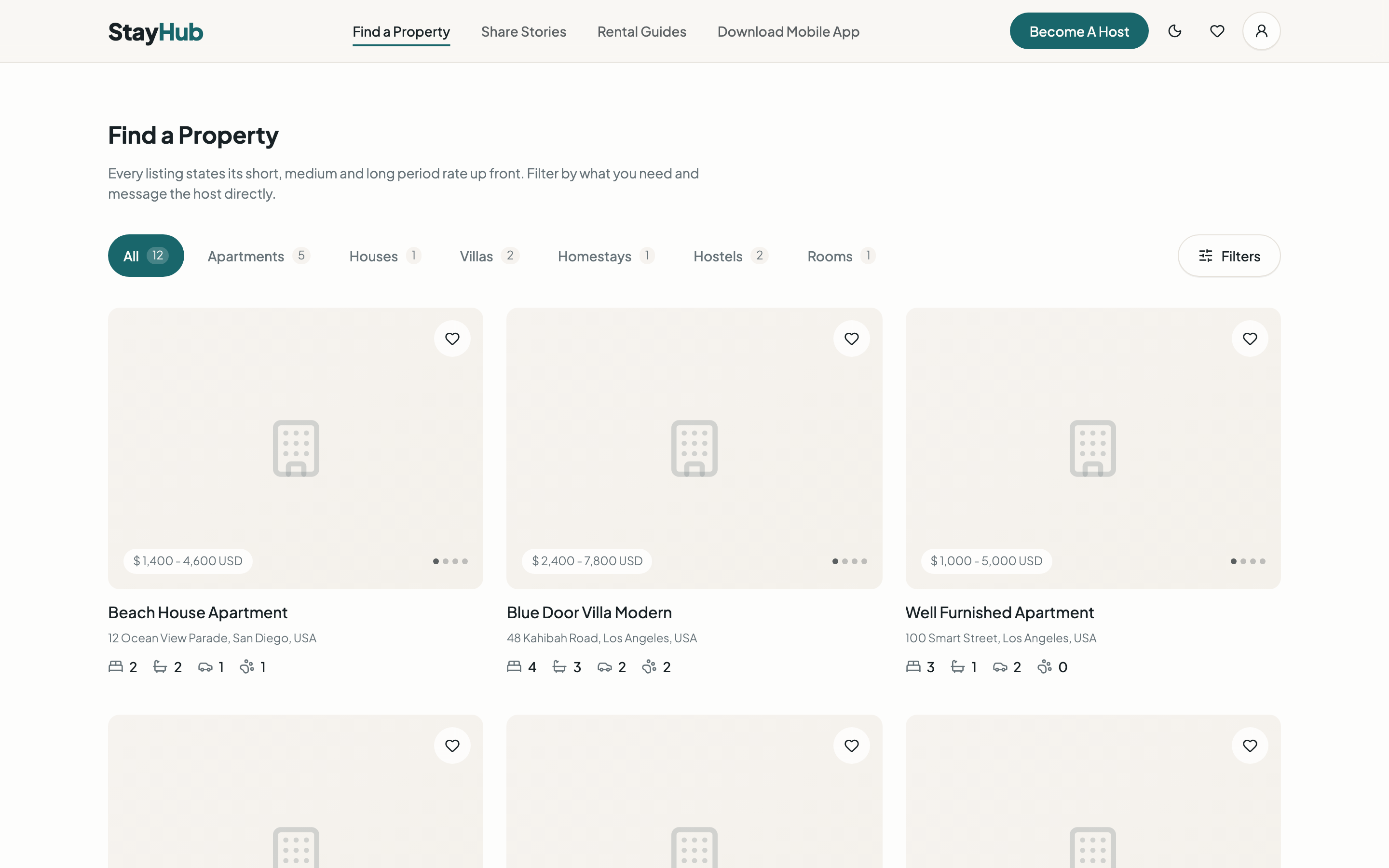 StayHub web app template preview 3