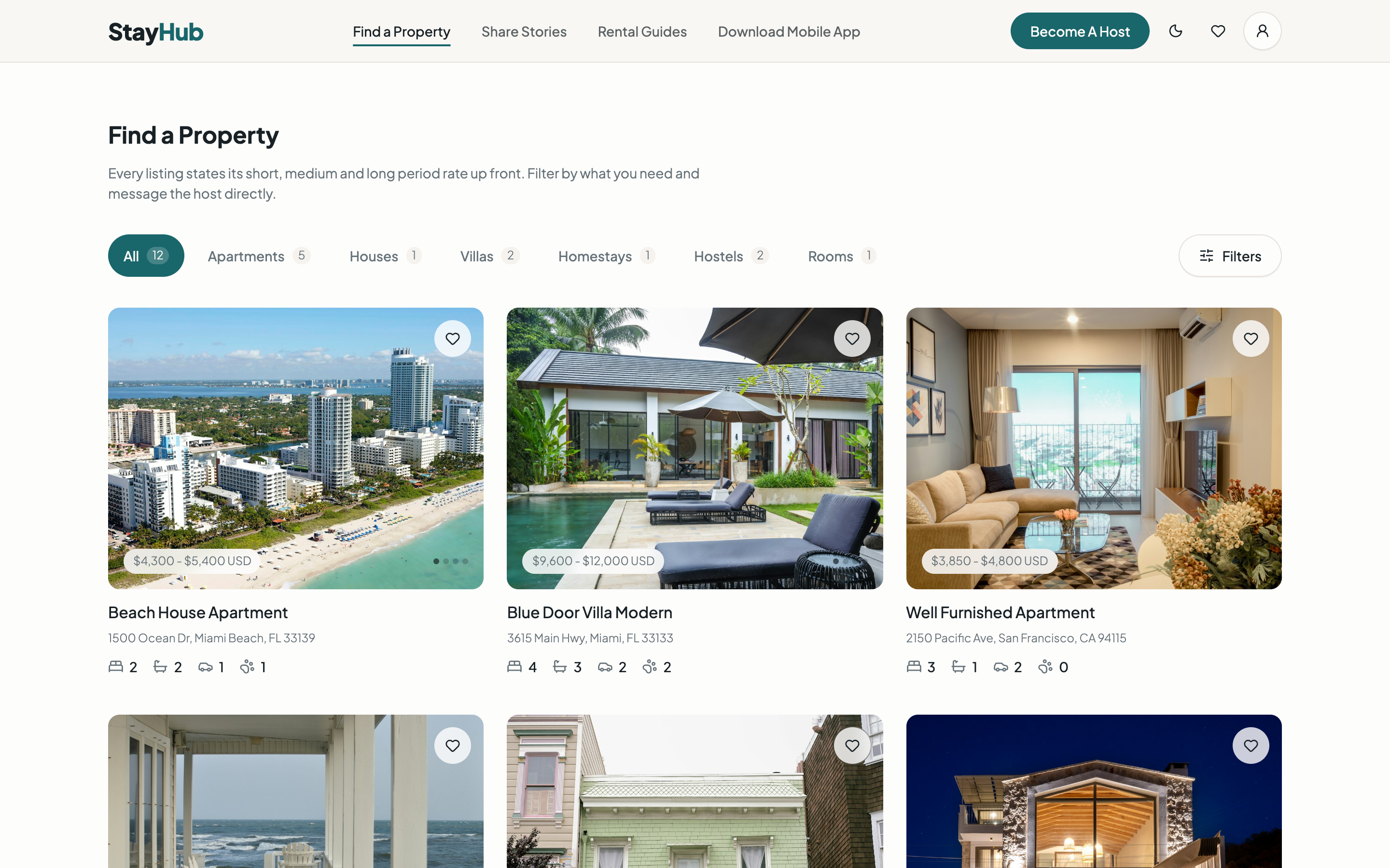 StayHub web app template preview 3