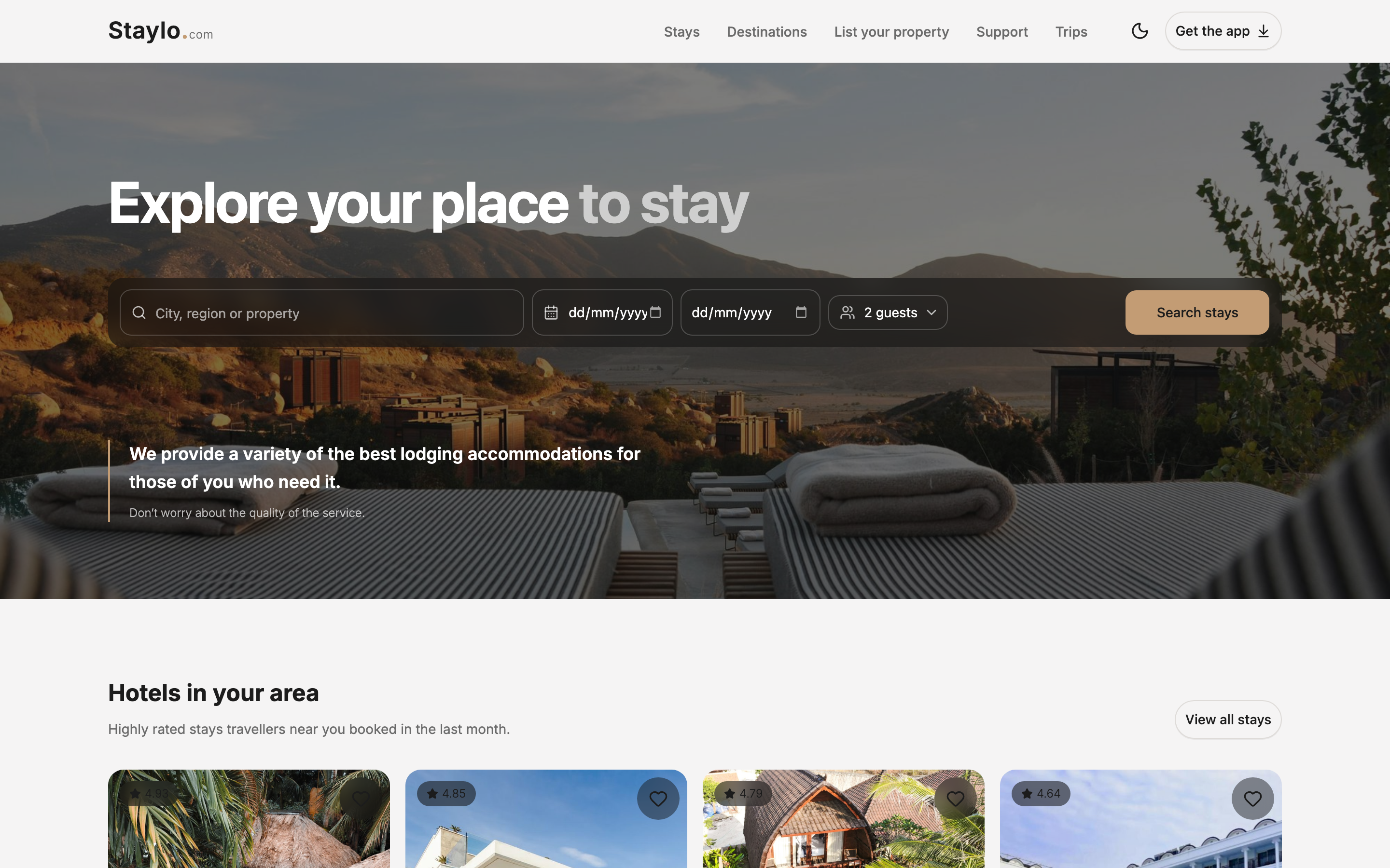 Staylo web app template preview