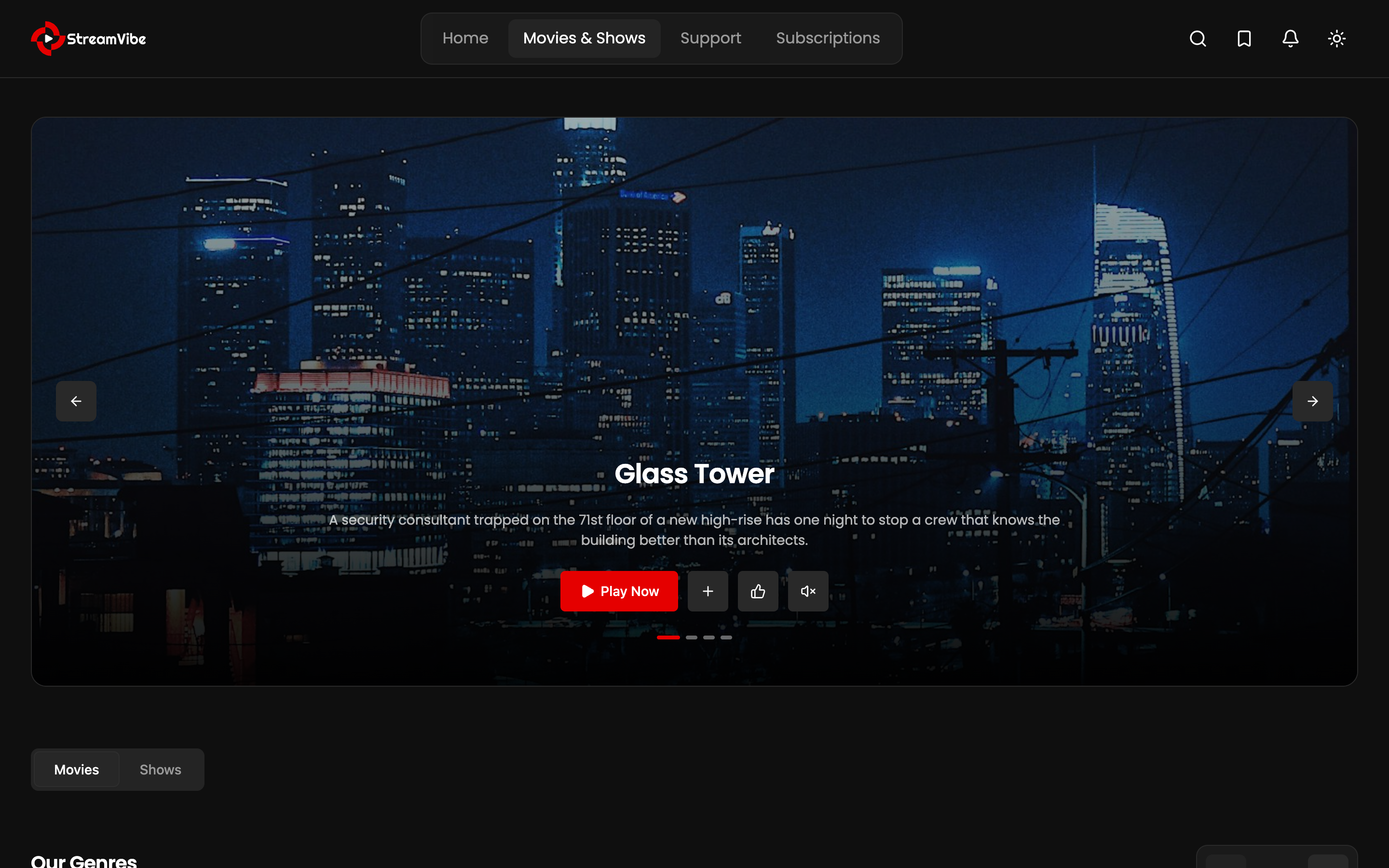 StreamVibe web app template preview 5