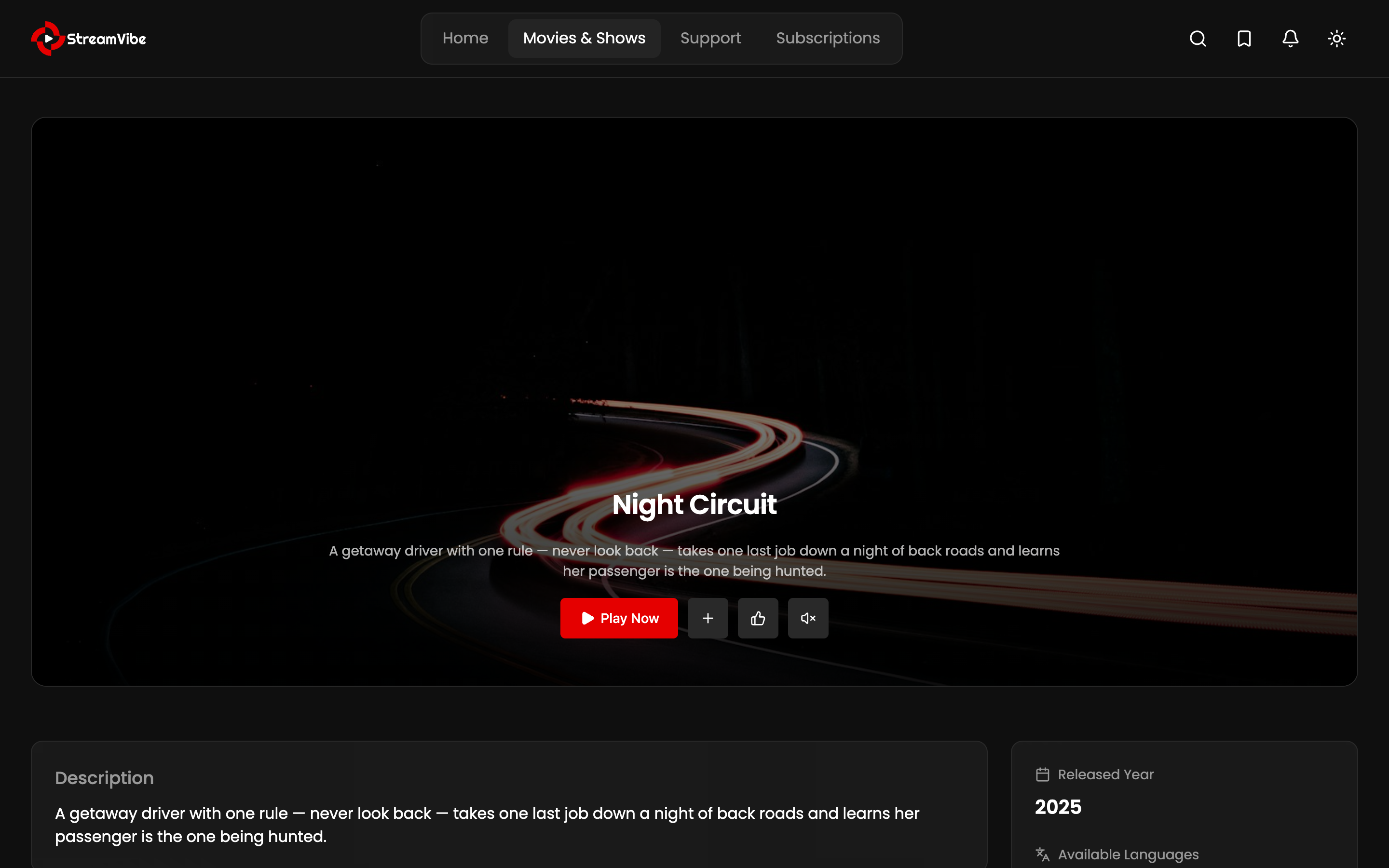 StreamVibe web app template preview 7