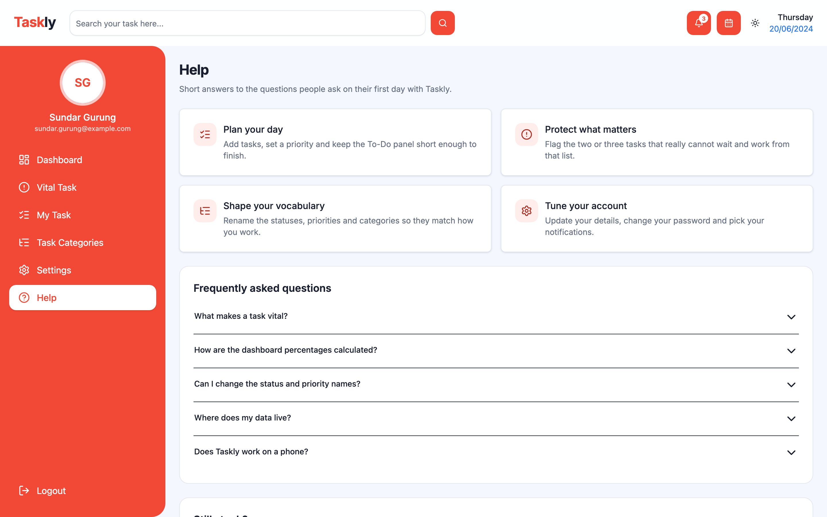 Taskly web app template preview 2