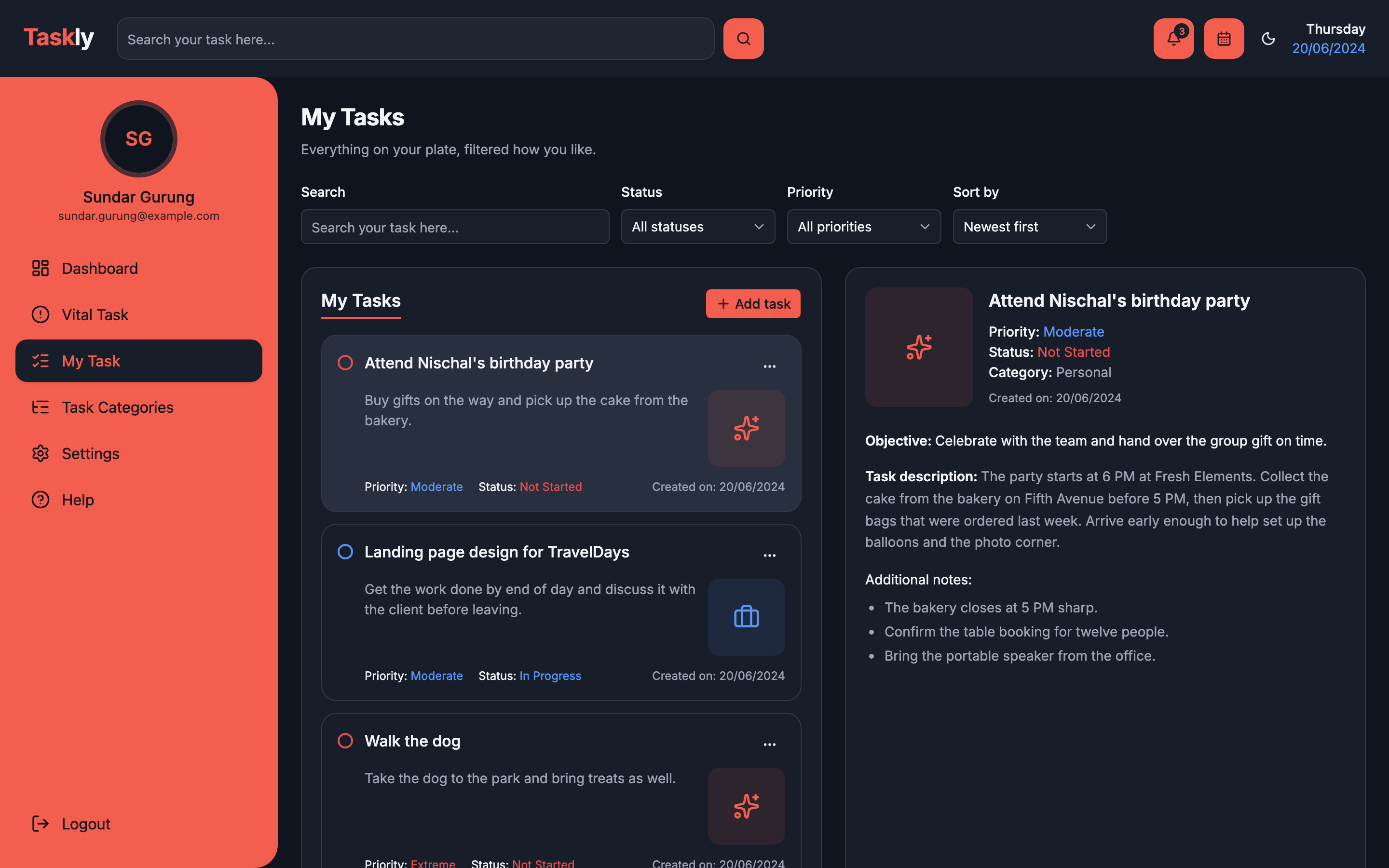 Taskly web app template preview 6