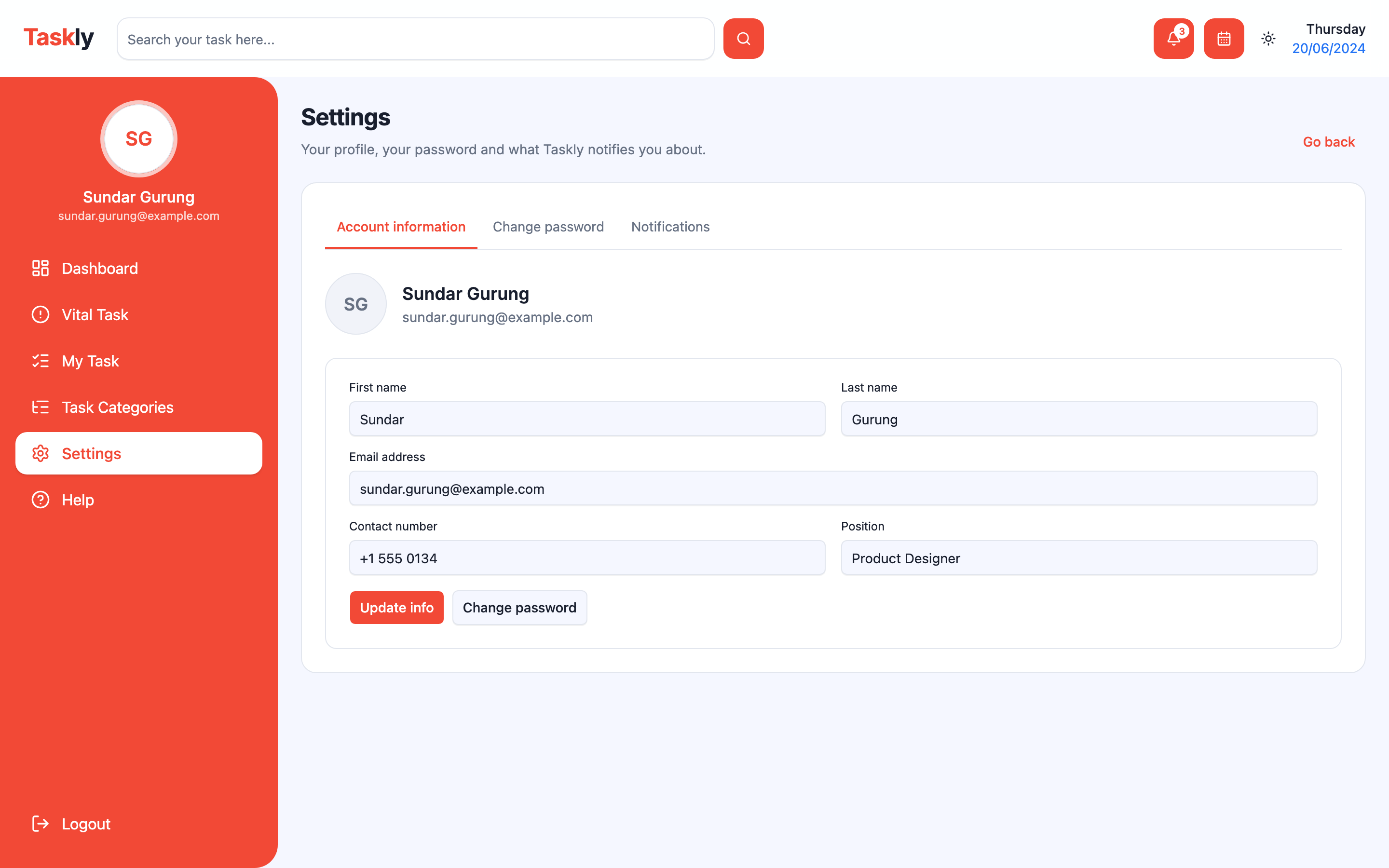Taskly web app template preview 3