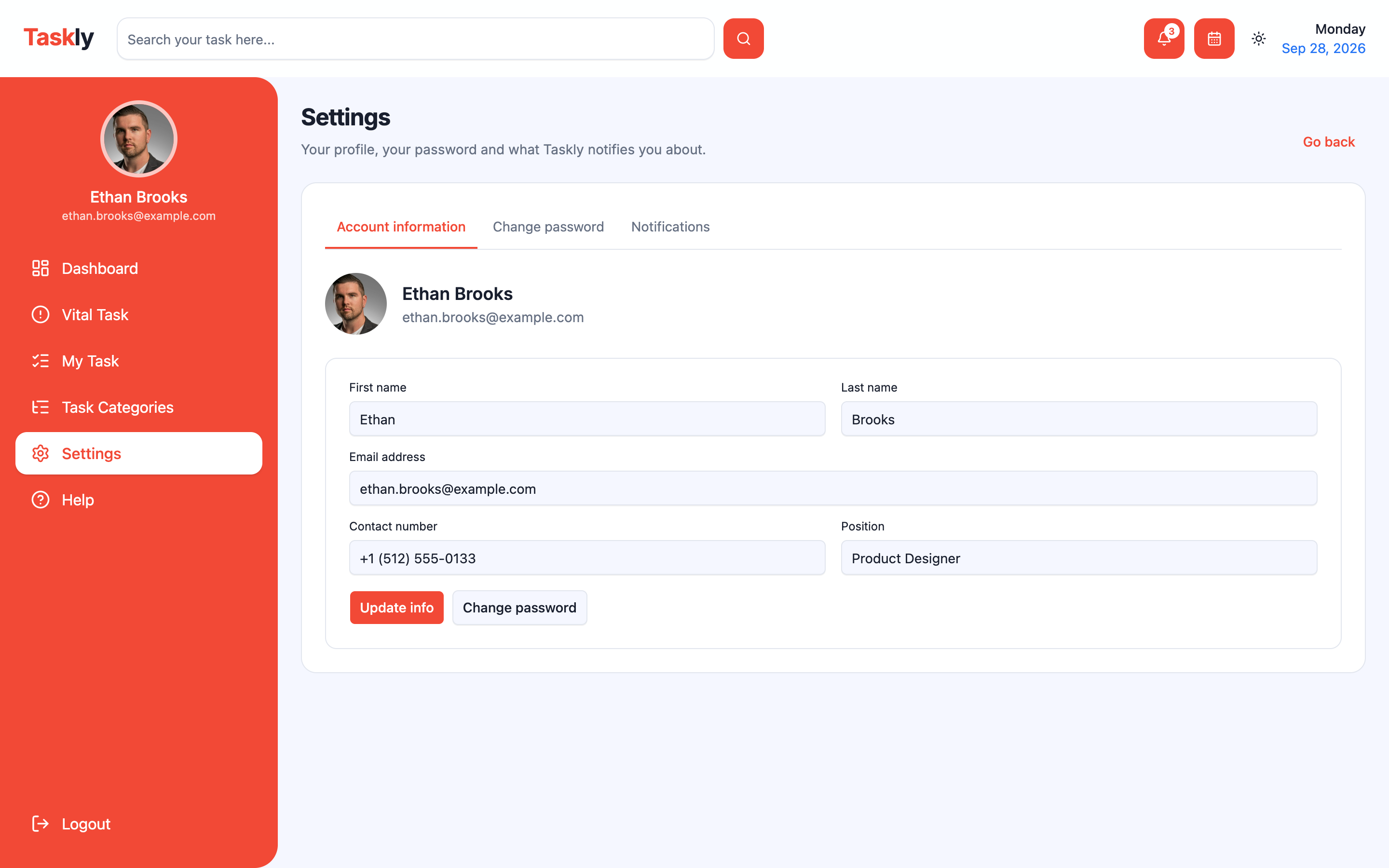 Taskly web app template preview 3