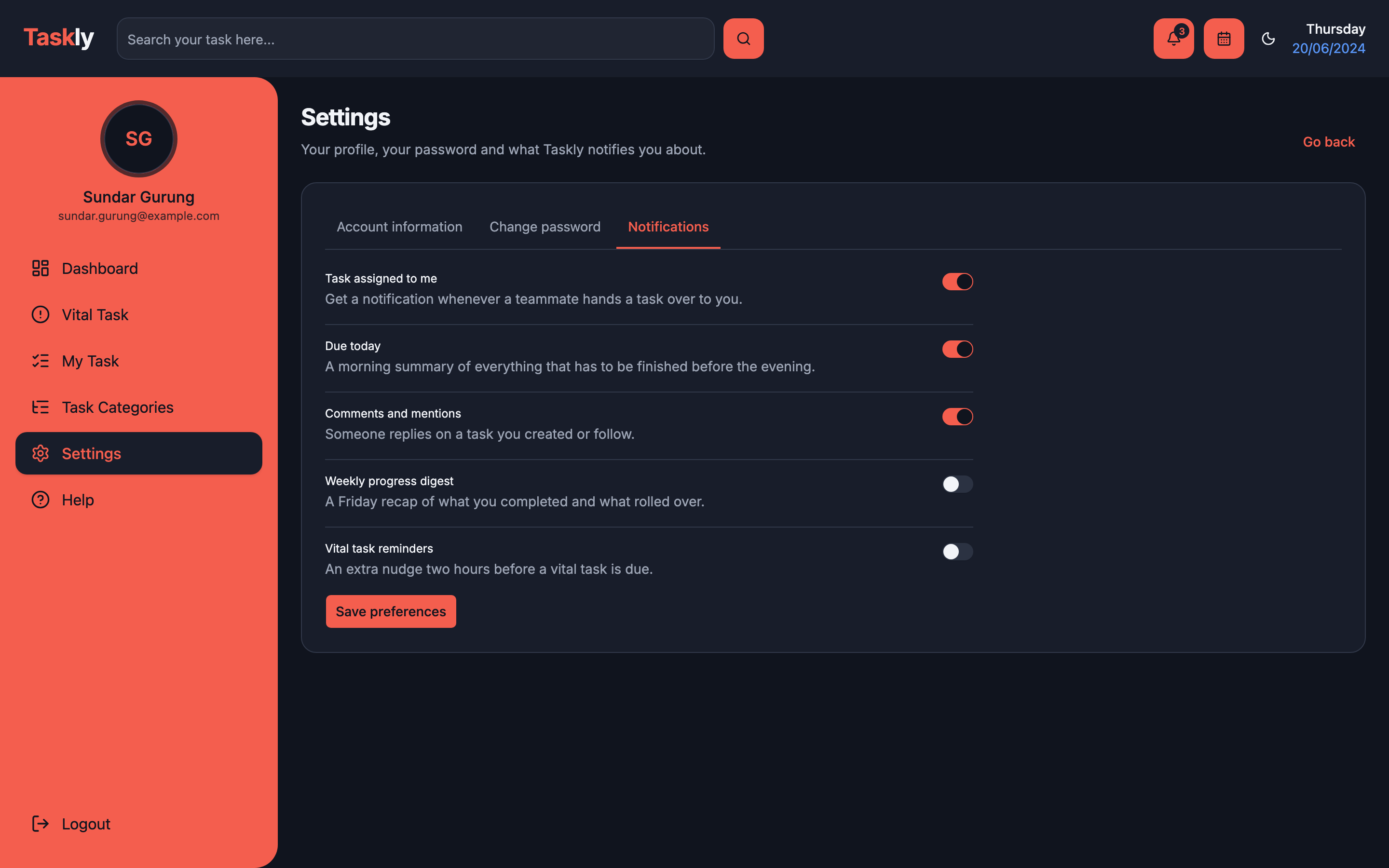 Taskly web app template preview 7