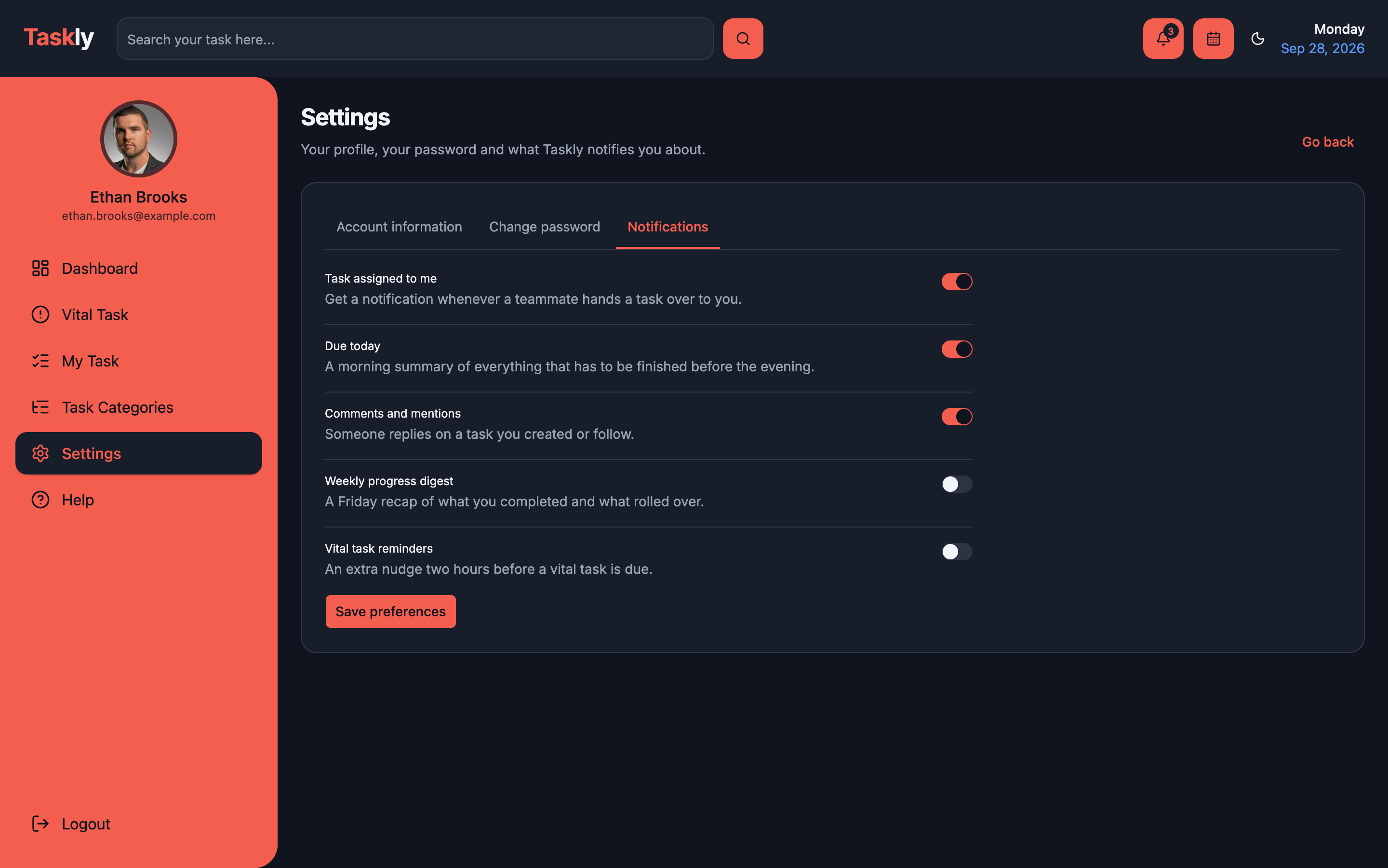 Taskly web app template preview 7
