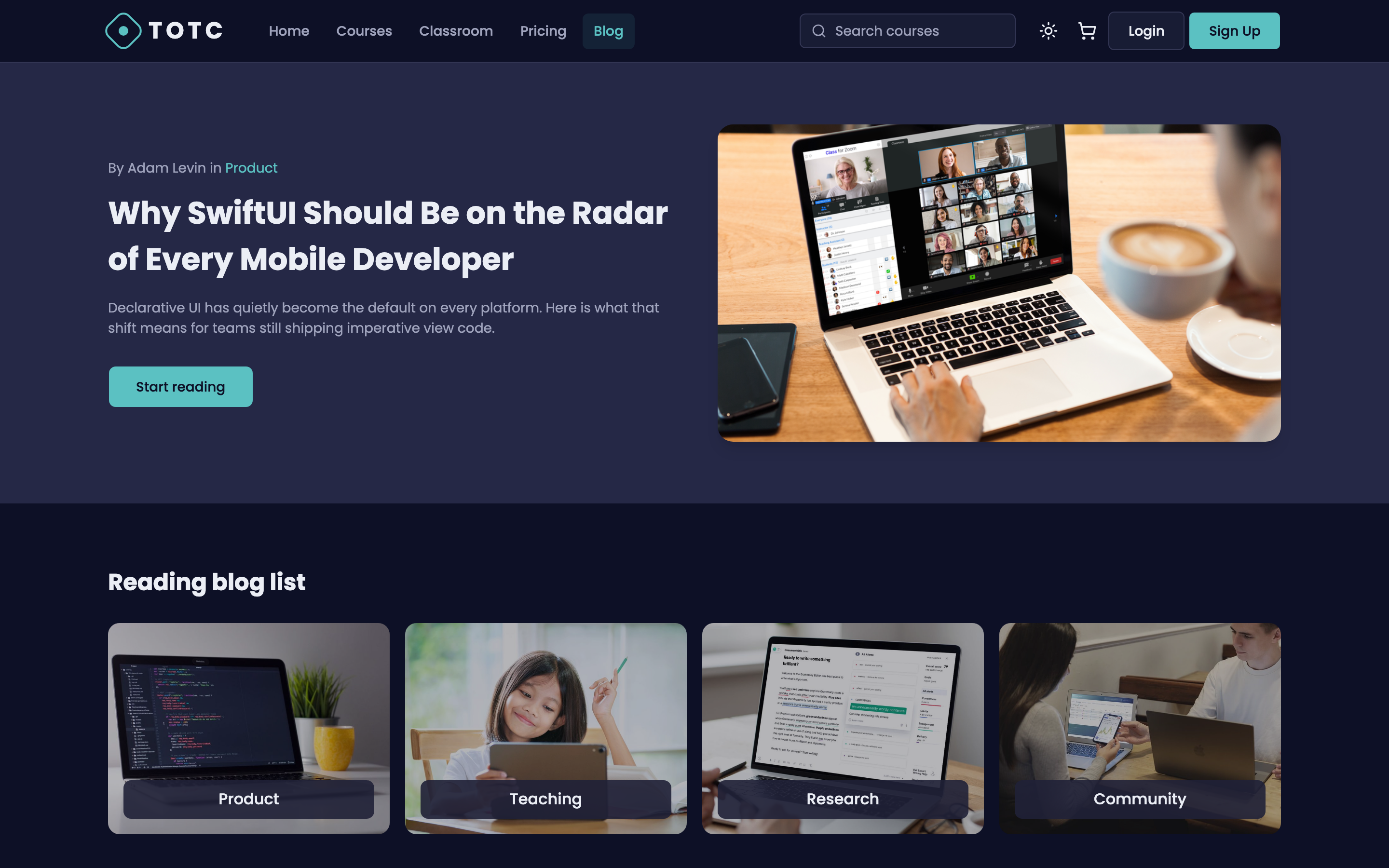 TOTC — Virtual Classrooms web app template preview 4