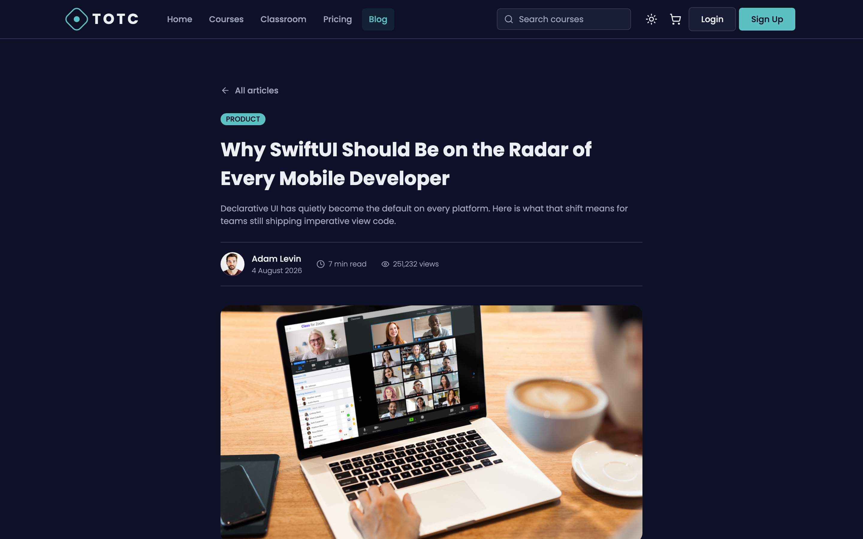 TOTC — Virtual Classrooms web app template preview 5