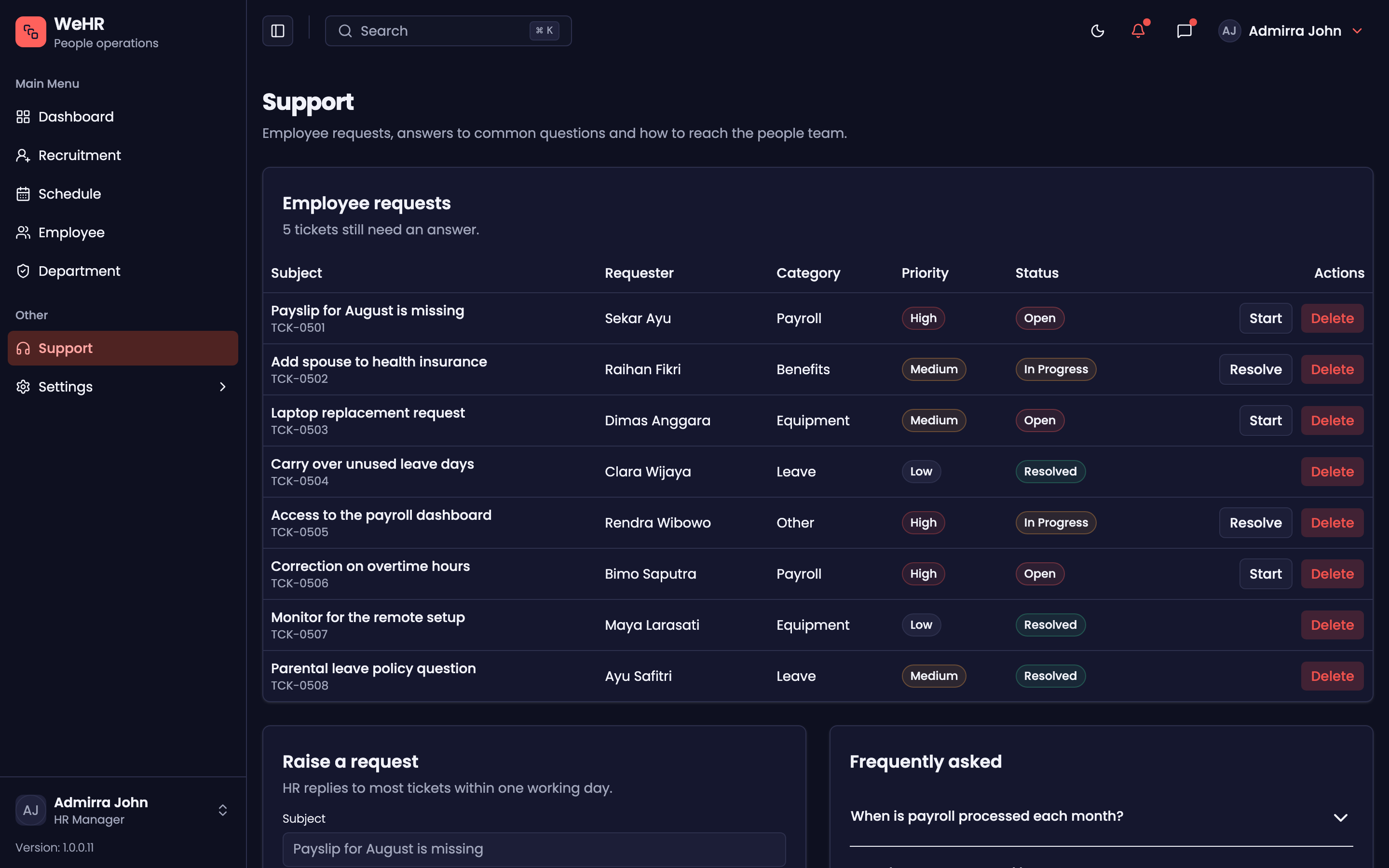 WeHR — People Operations web app template preview 8