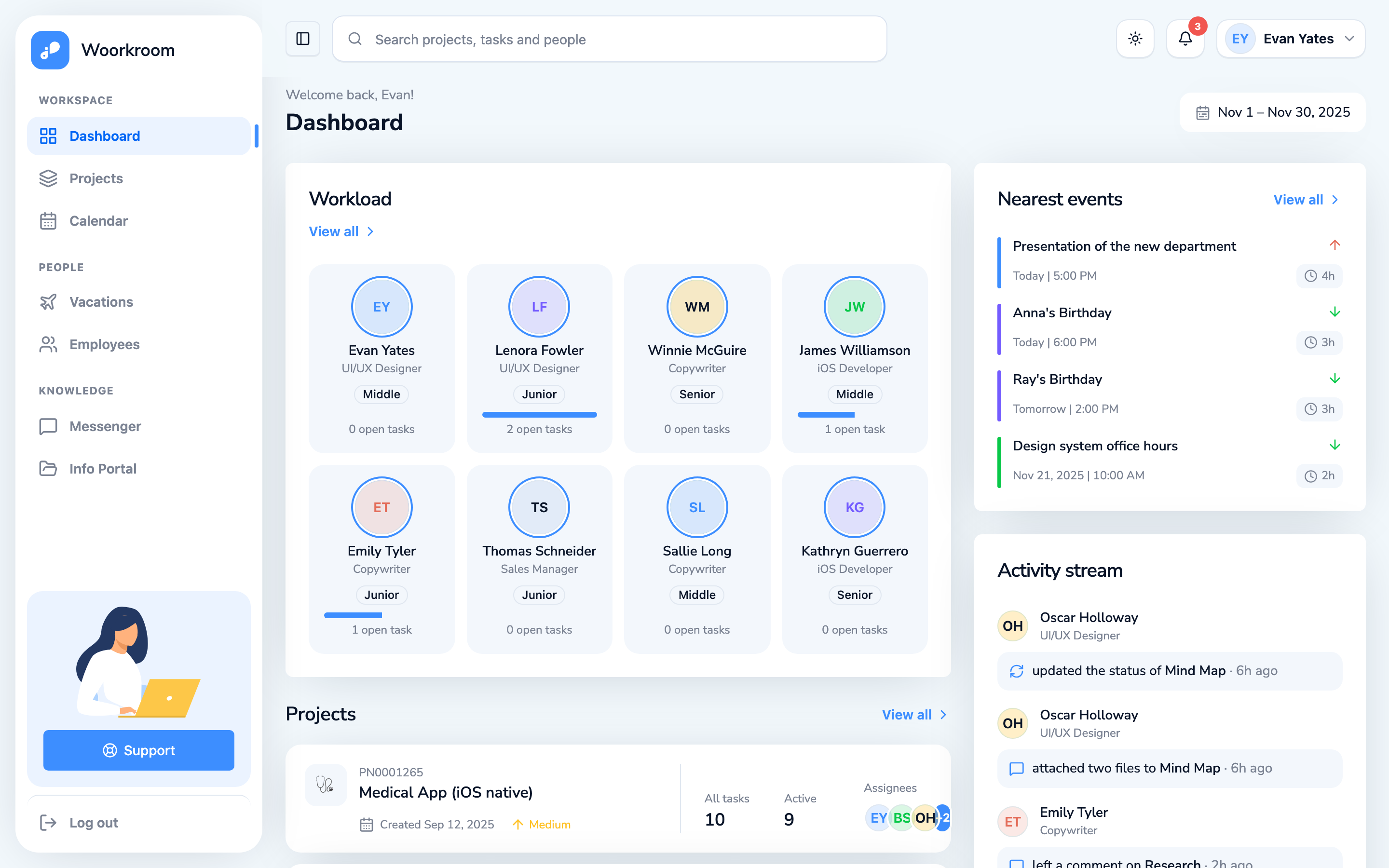 Woorkroom web app template preview