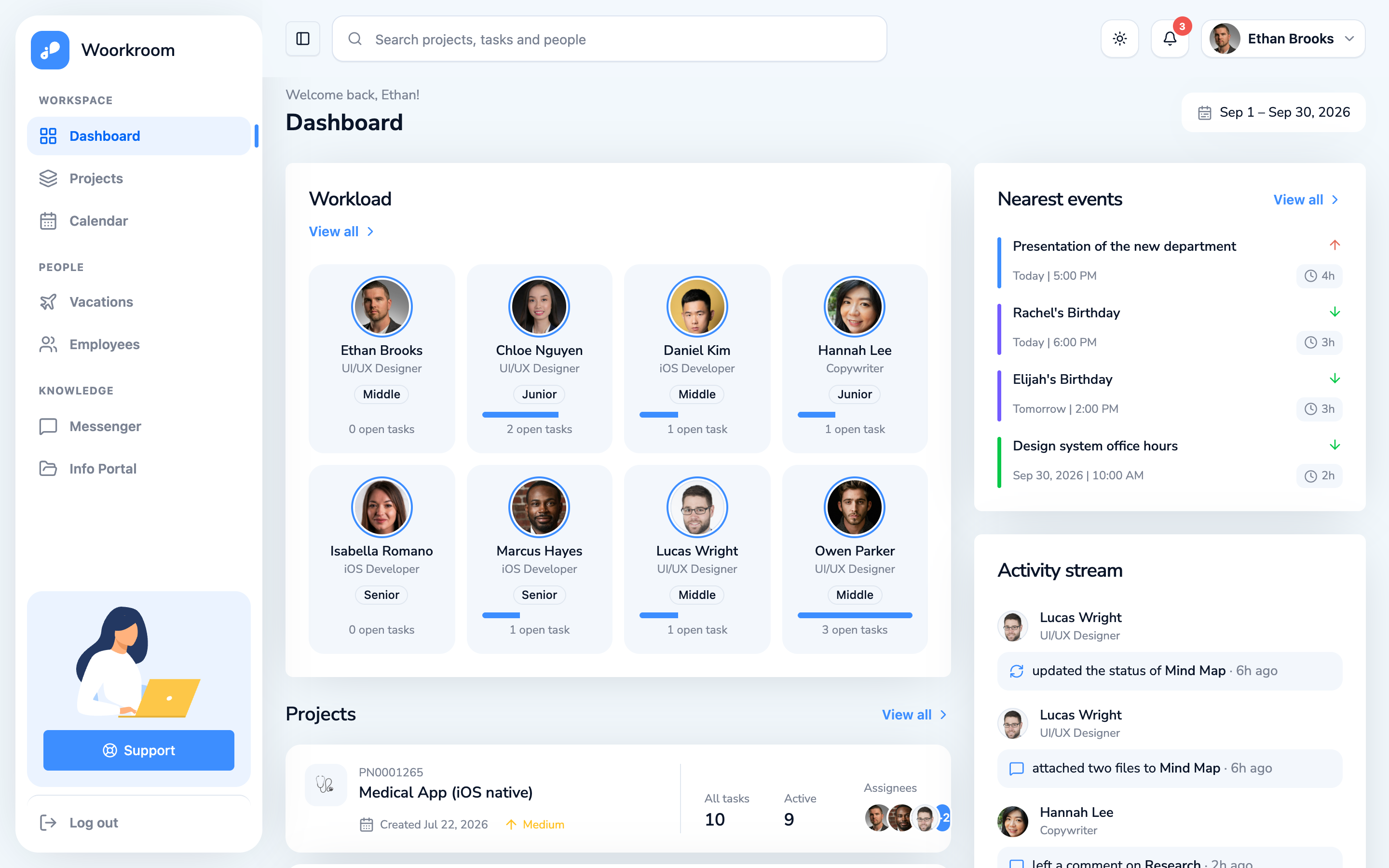 Woorkroom web app template preview