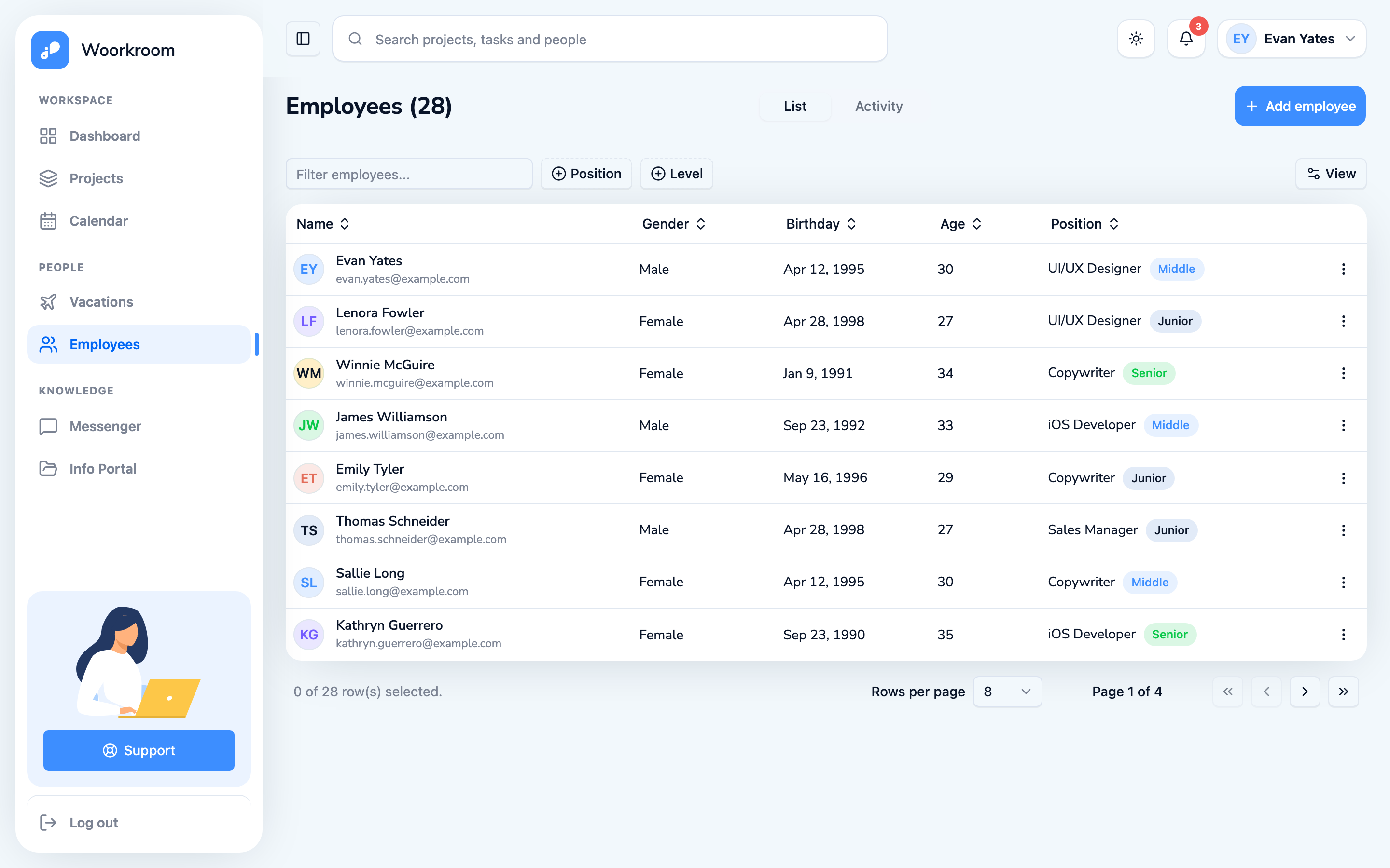 Woorkroom web app template preview 2
