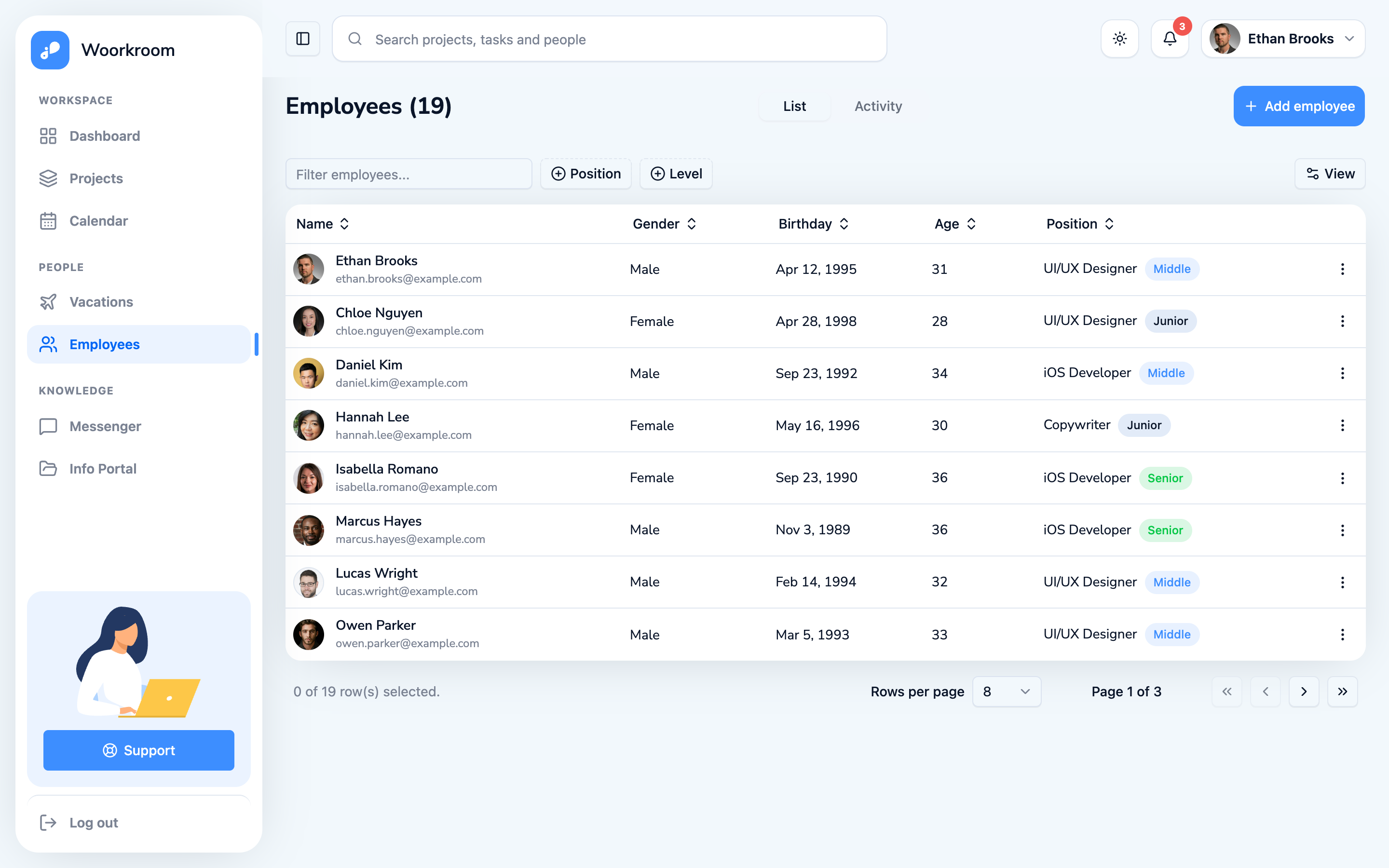 Woorkroom web app template preview 2